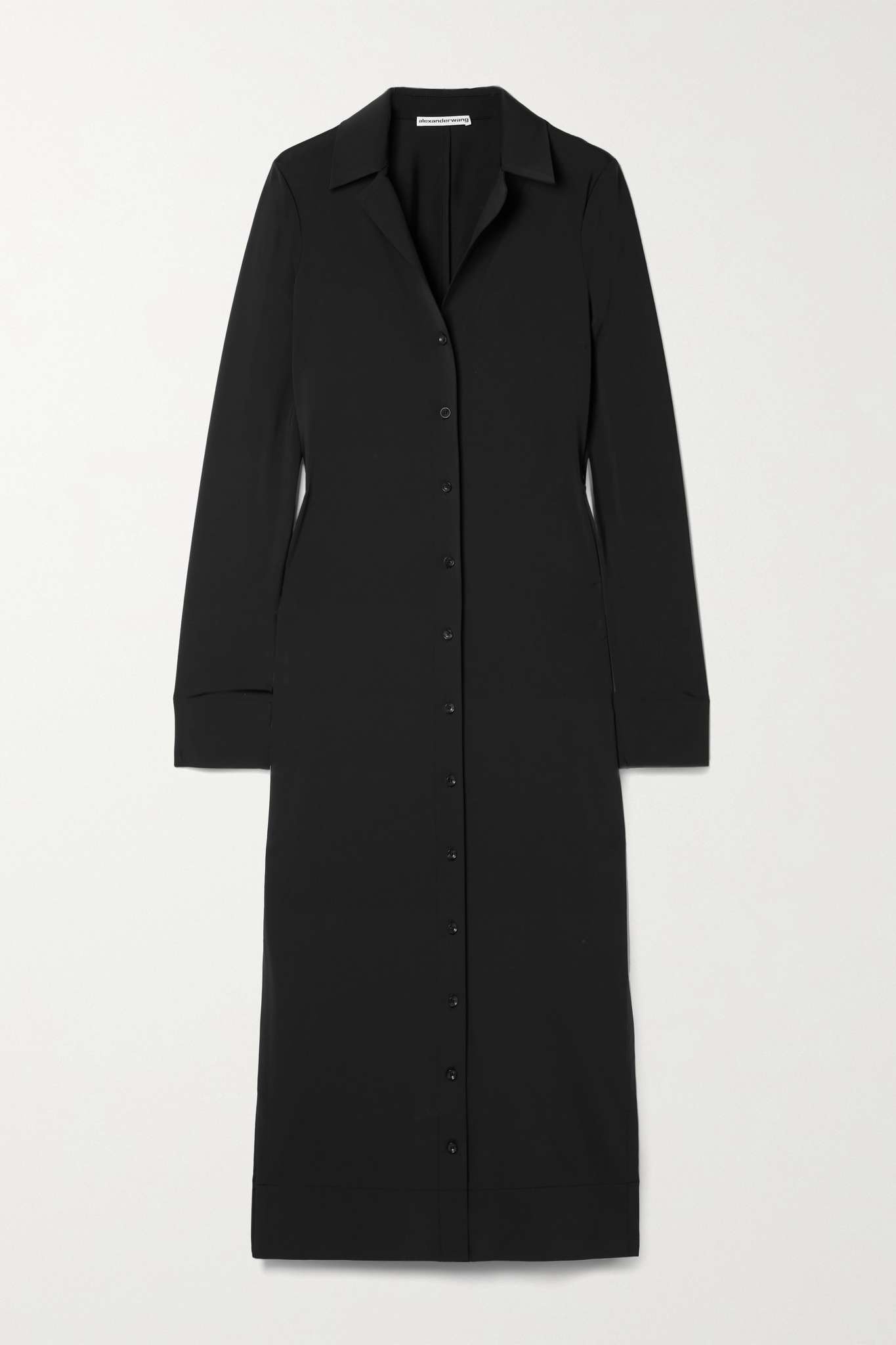 Stretch-jersey midi shirt dress - 1