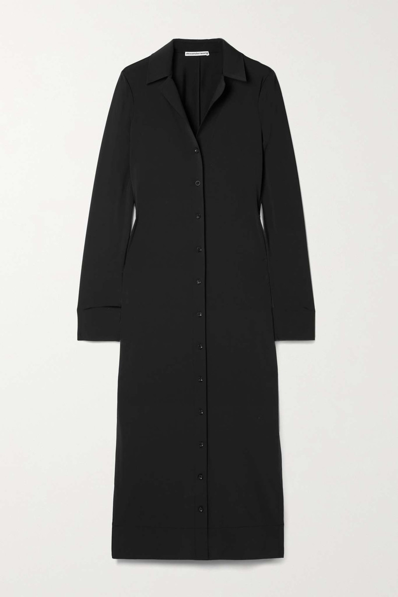 Stretch-jersey midi shirt dress 1