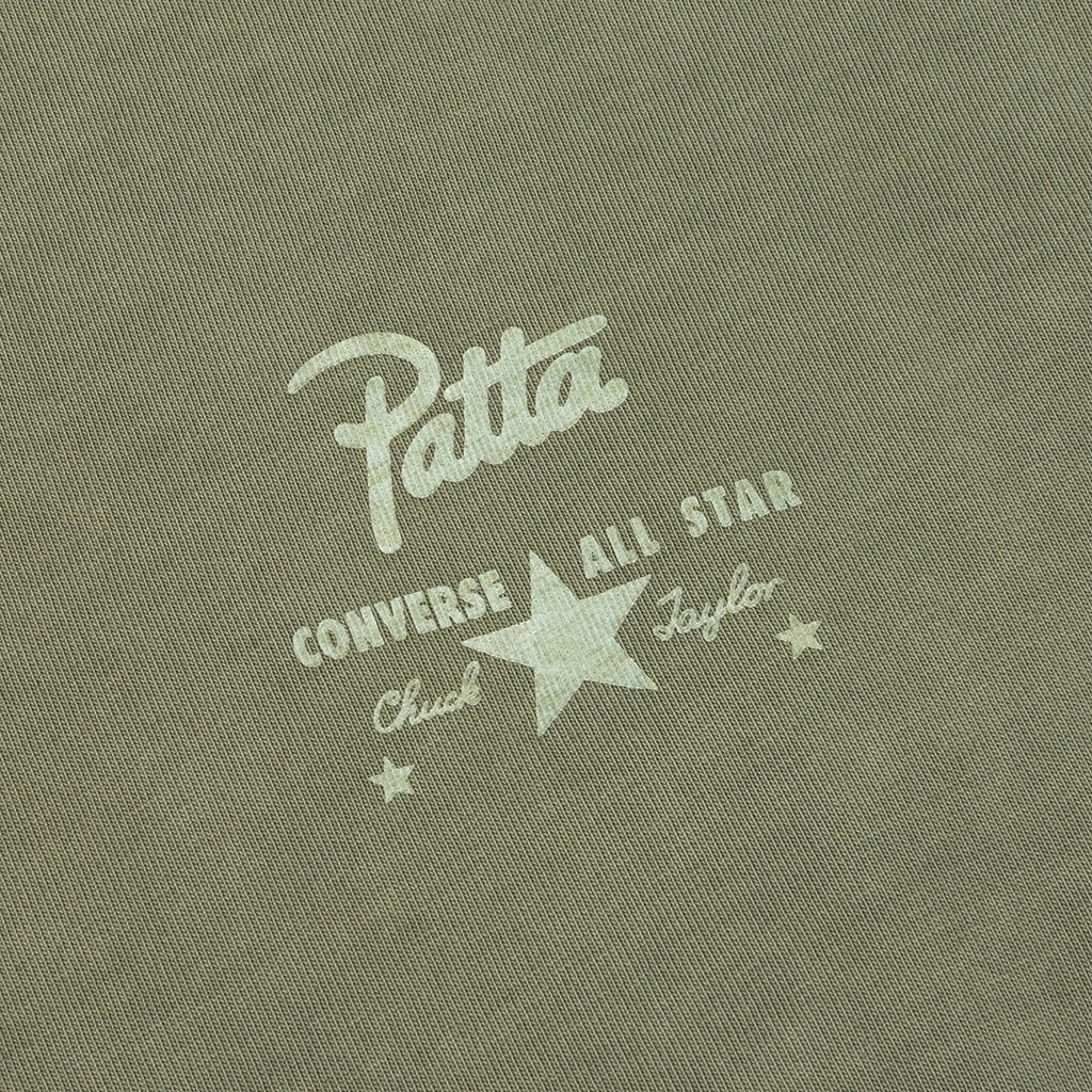 CONVERSE X PATTA FOUR-LEAF CLOVER SHORT SLEEVE T-SHIRT  - BURNT OLIVE - 3