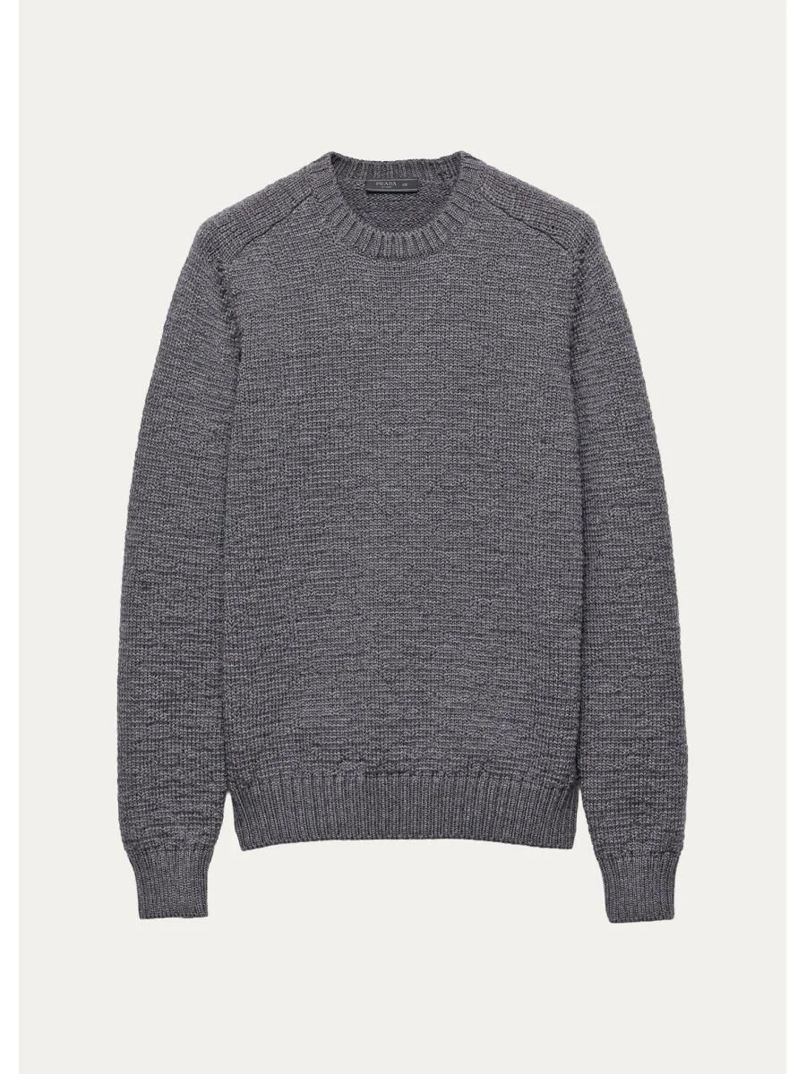 Men's Wool Crewneck Sweater - 1
