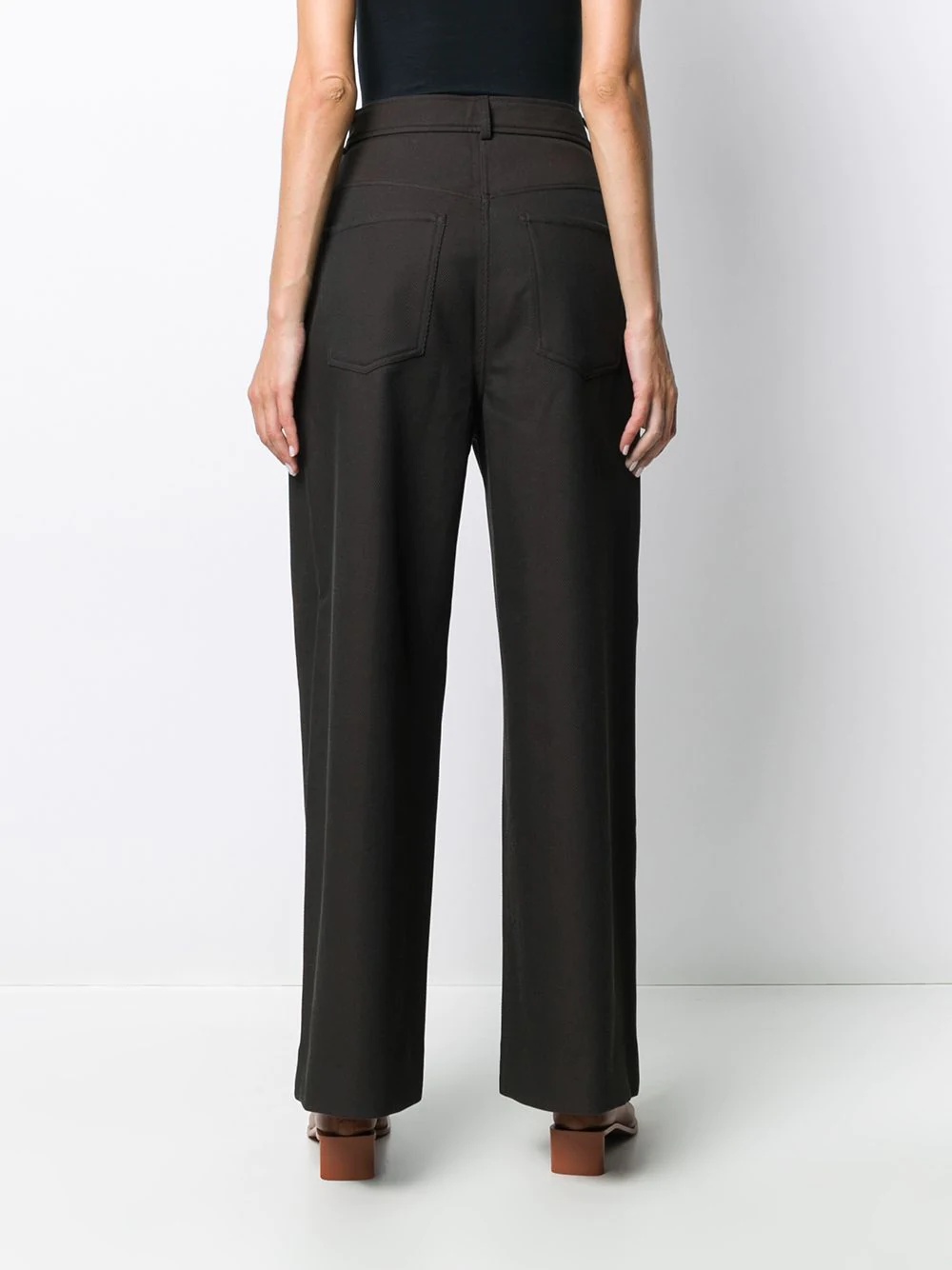 wide-leg straight trousers - 4