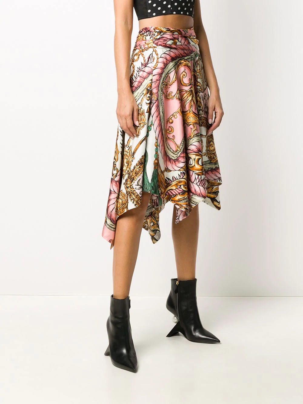 Macro Foulard draped skirt - 3