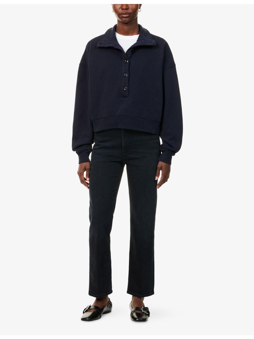Mirelle Funnel-Neck Cotton-Jersey Sweatshirt - 2