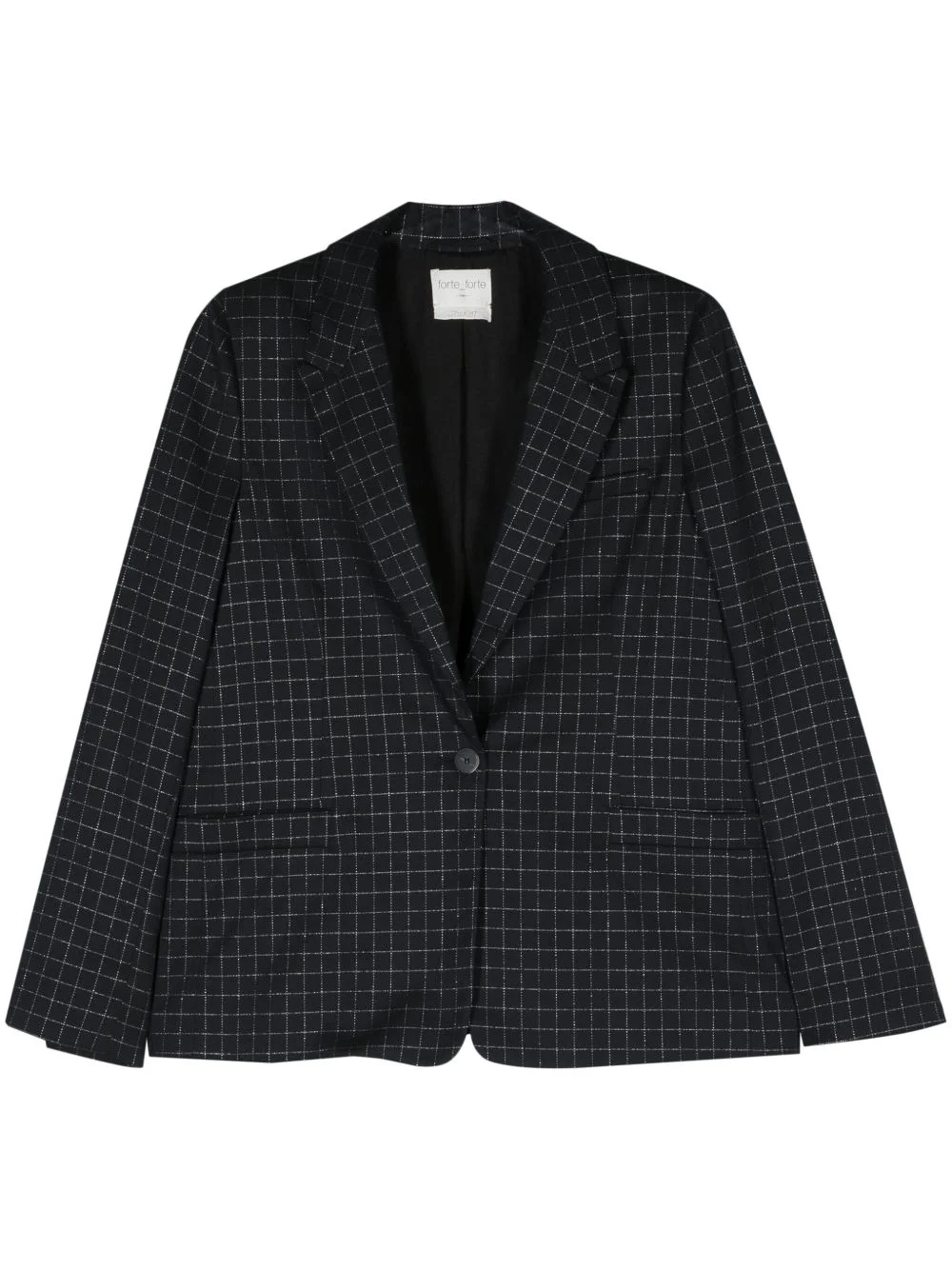 grid-pattern single-breasted blazer - 1