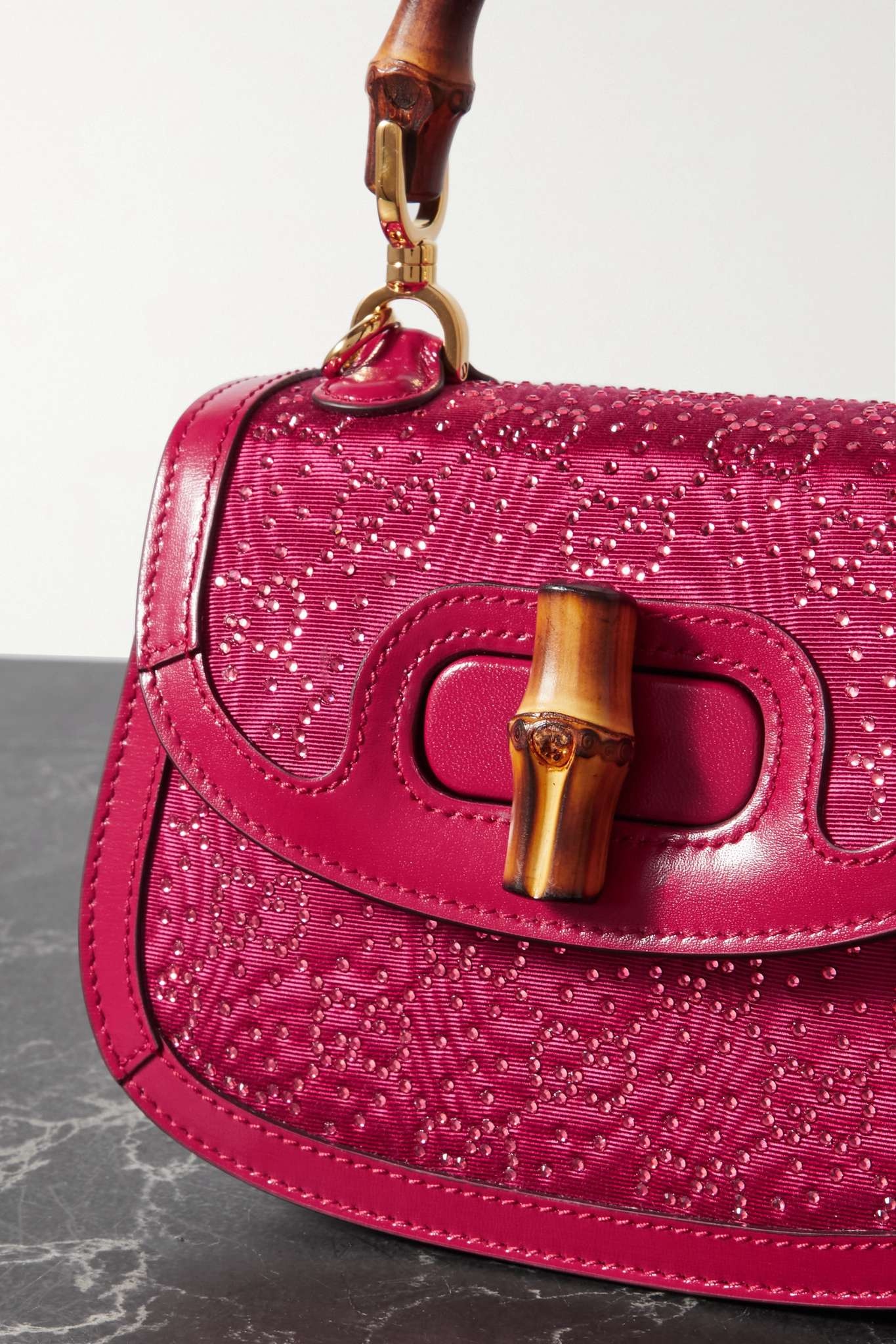Mini Rich crystal-embellished faille and leather shoulder bag - 4
