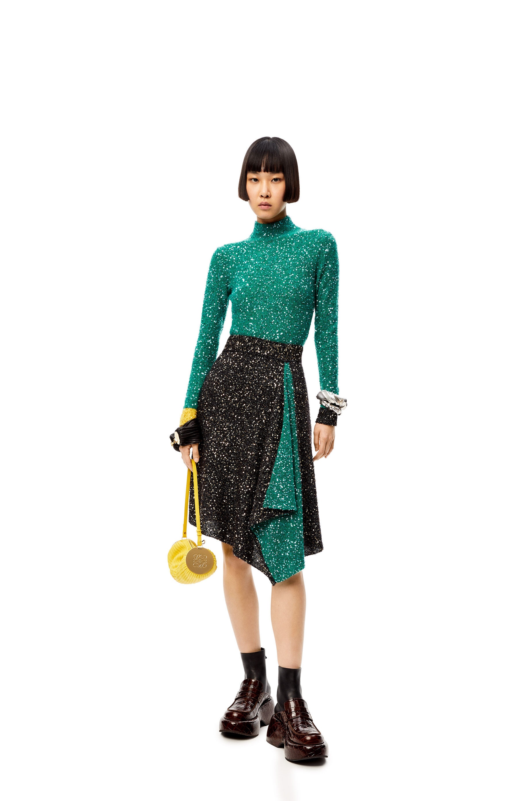 Sequin knit skirt in wool mohair - 2