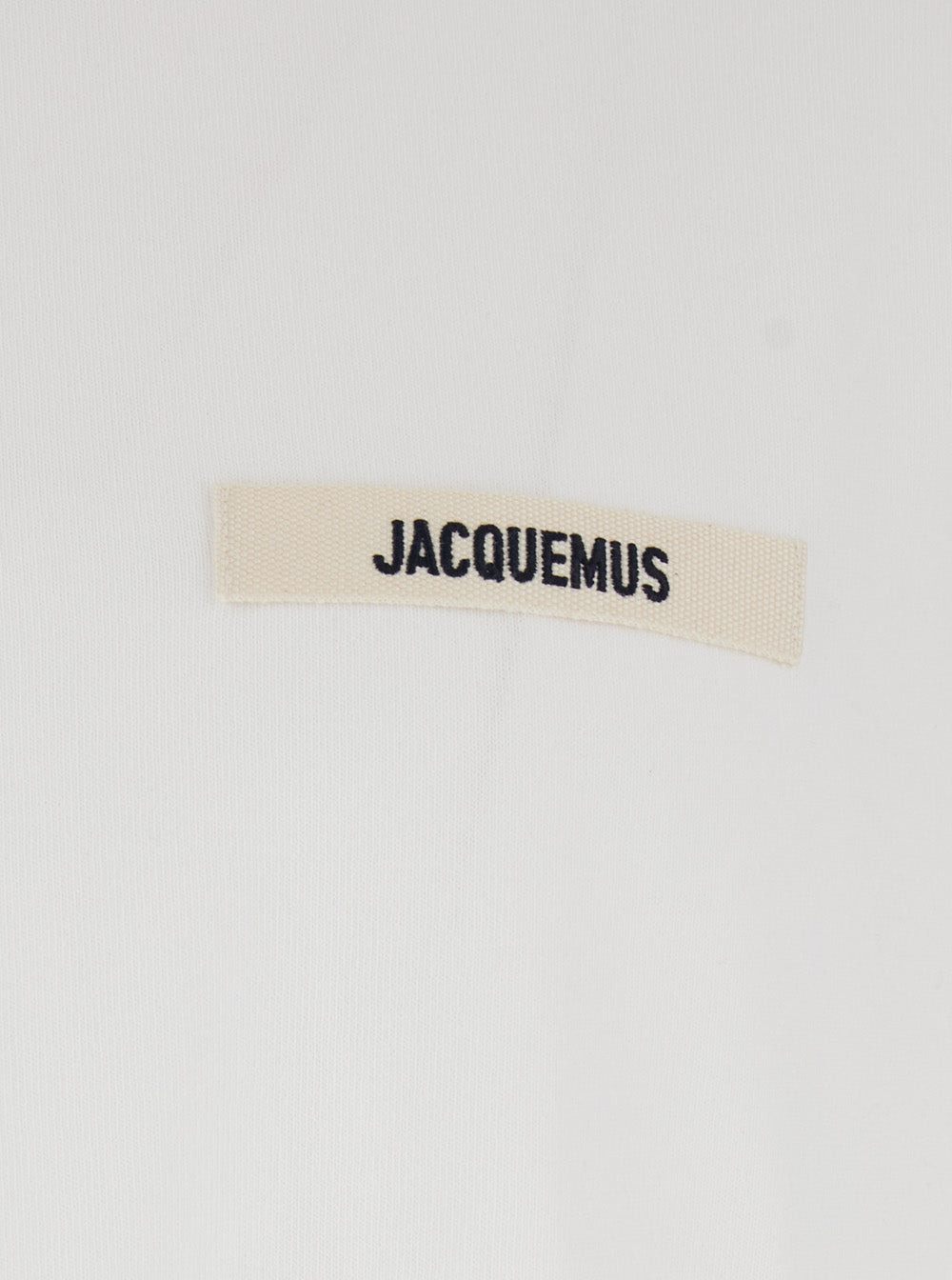 Jacquemus Men 'Le T-Shirt Gros Grain' White T-Shirt With Logo Patch On The Front In Cotton Man - 3