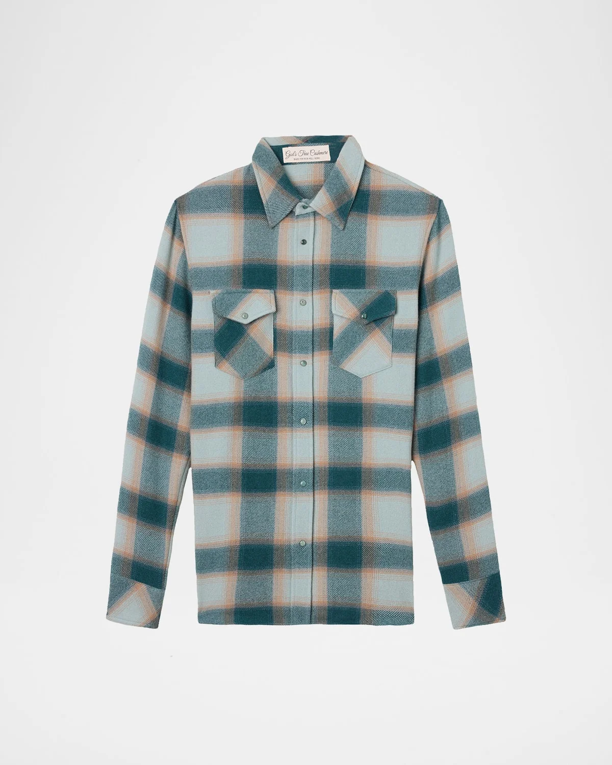 Cashmere Plaid Two-Pocket Button-Down Shirt - 1