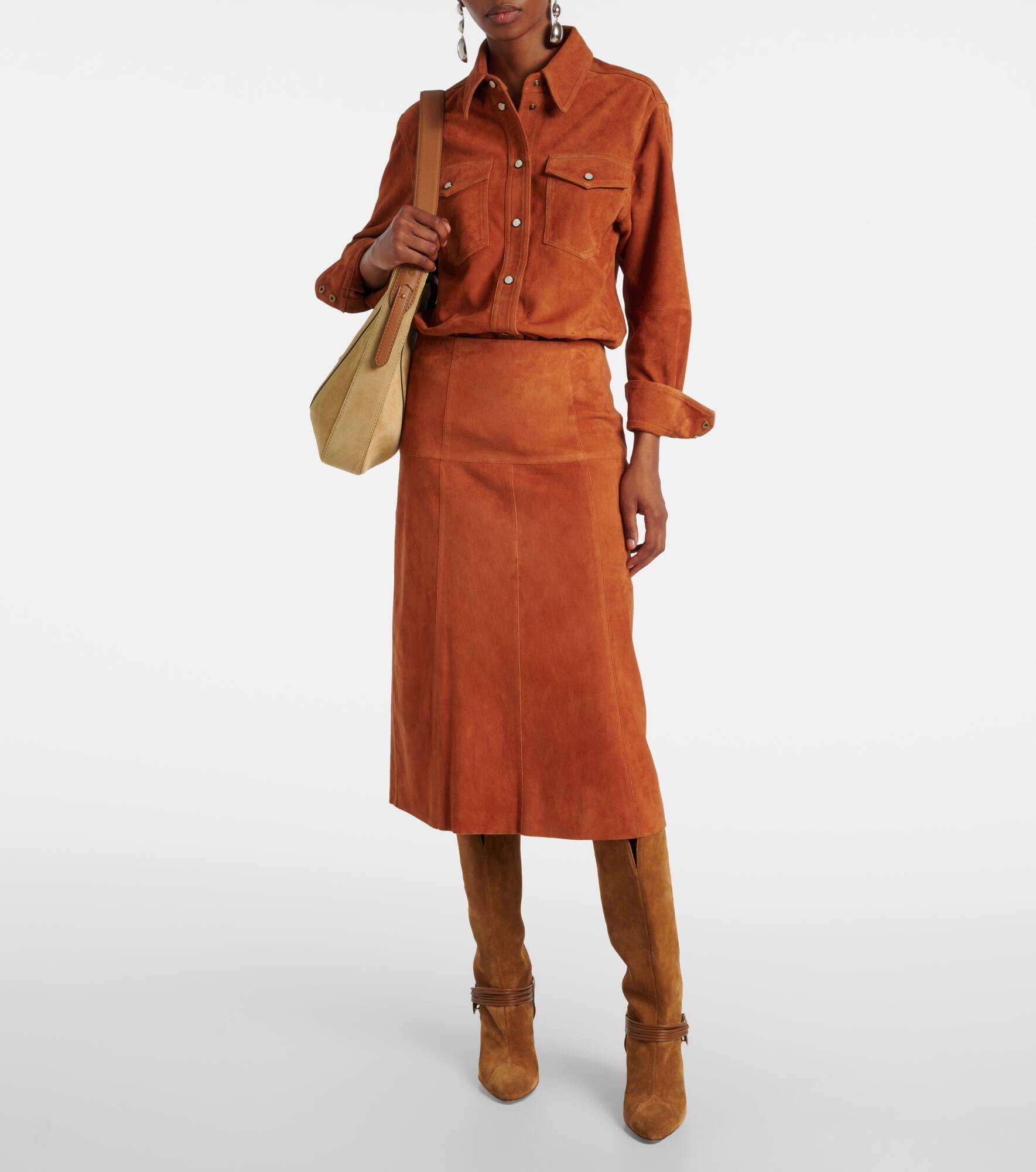 Devy suede midi skirt - 2