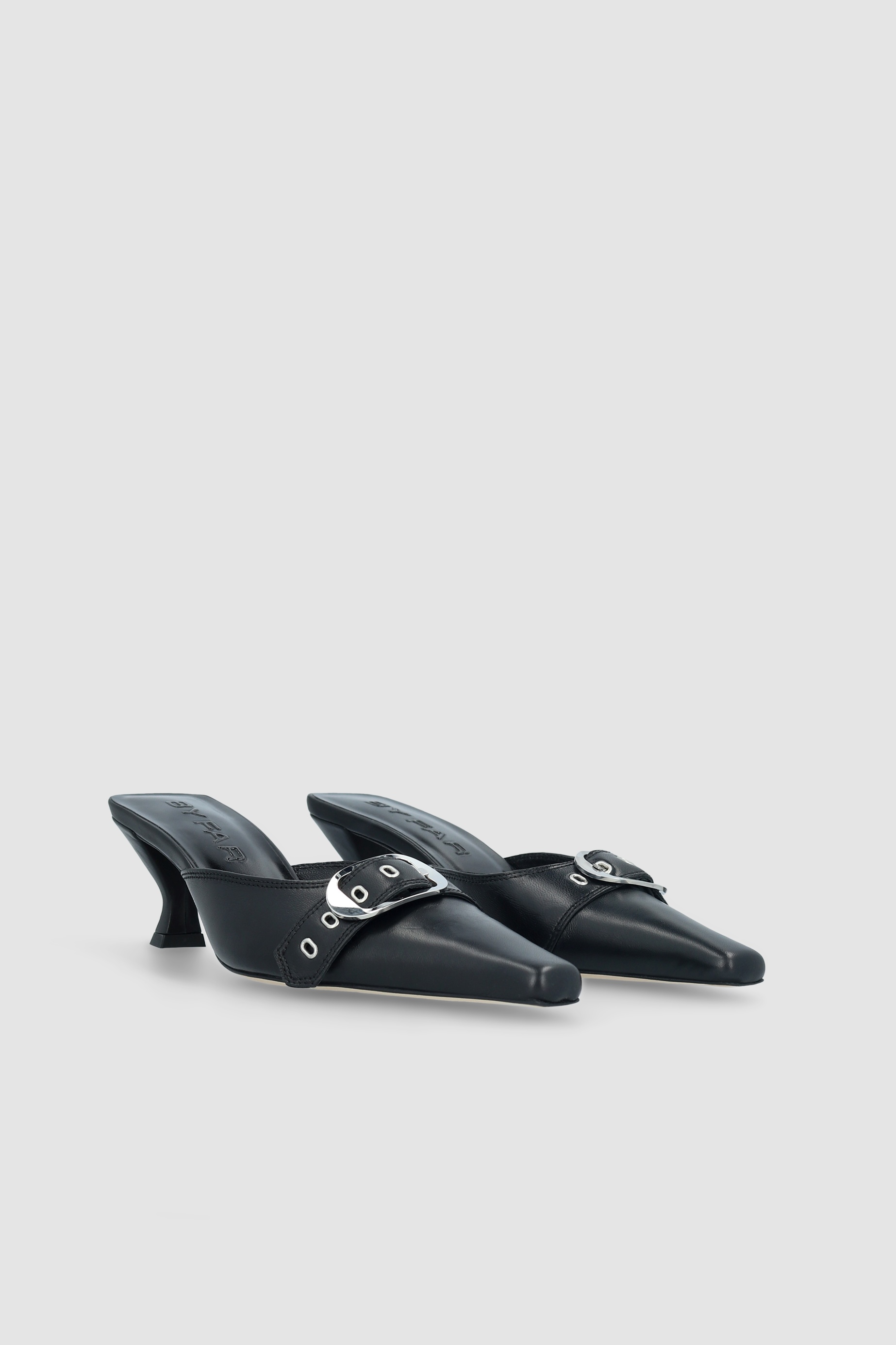 Evelyn Black Nappa Leather Slingback Pump - 2