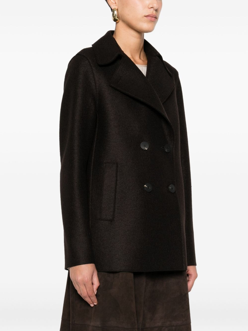 double-breasted wool coat - 3