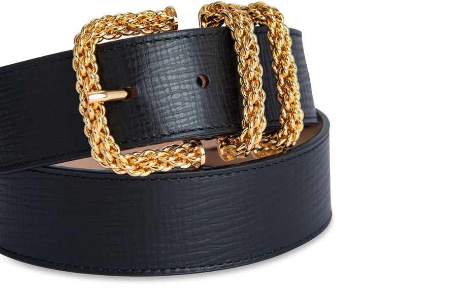 Katina Circular Croco Embossed Leather Belt - 2