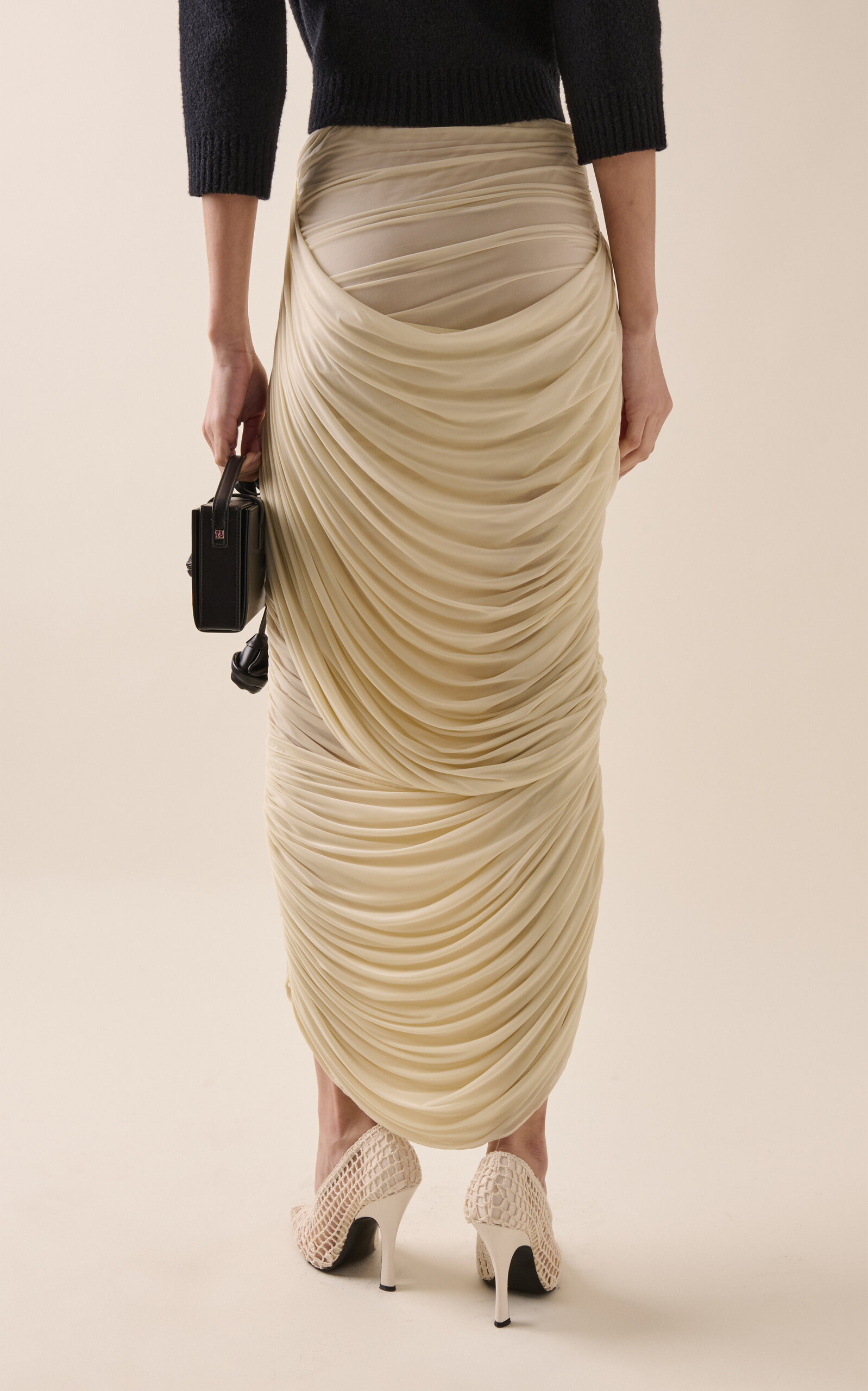 Draped Maxi Skirt ivory - 4