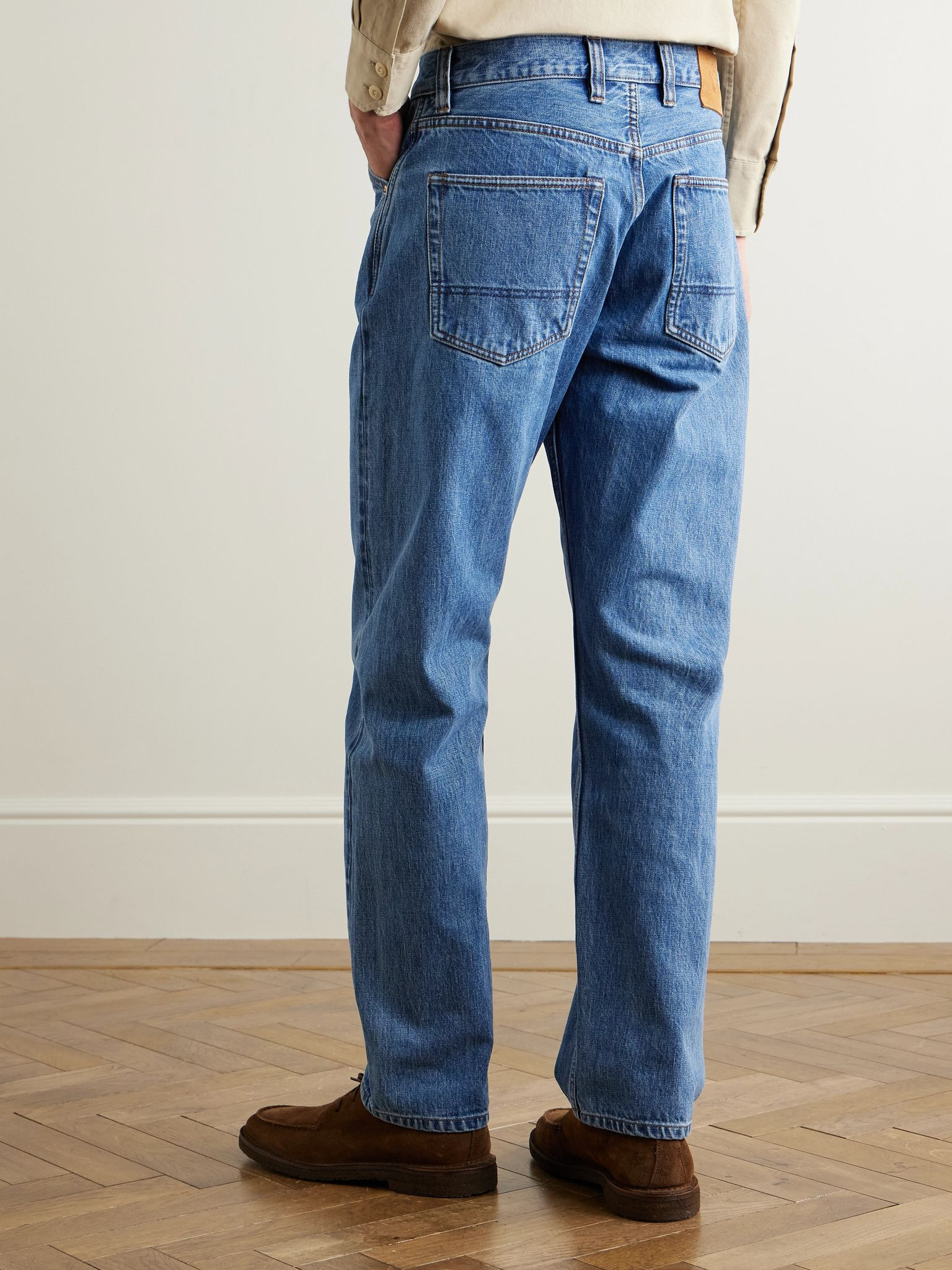 Tapered Selvedge Denim Jeans Blue - 4