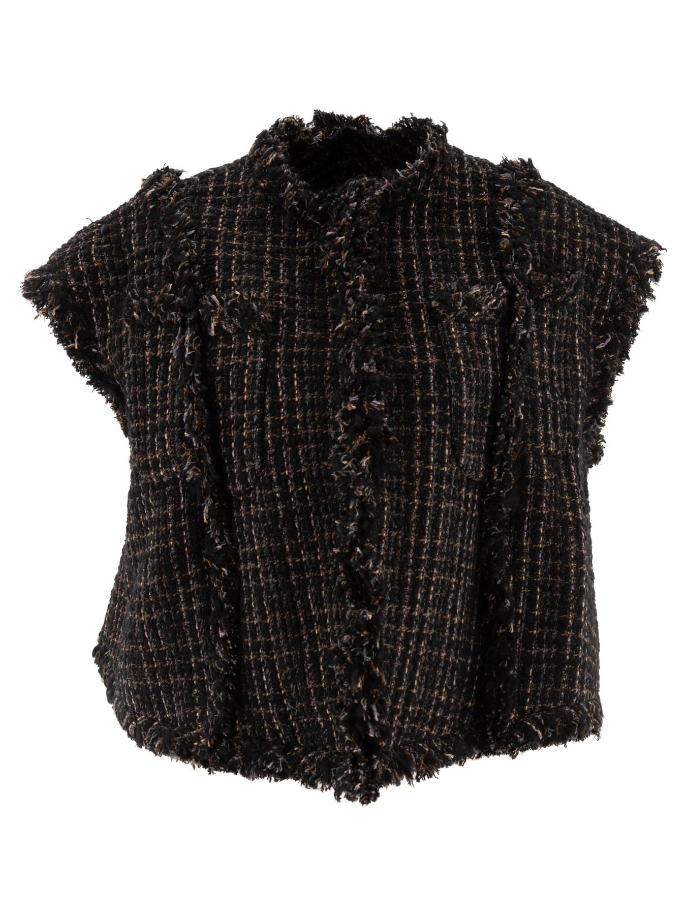 Tweed Vest Knitwear Black - 1