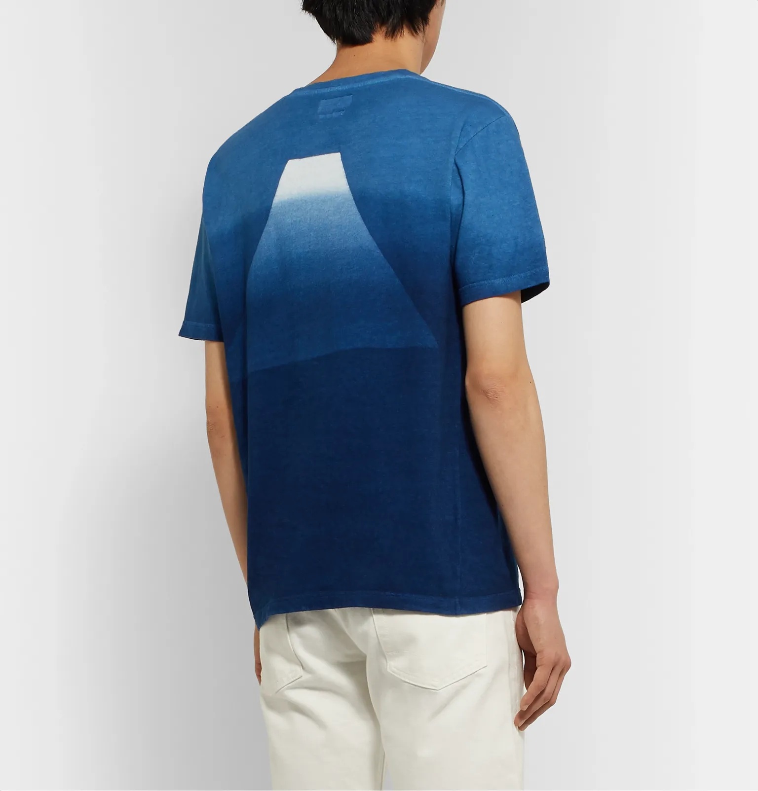 Indigo-Dyed Printed Slub Cotton-Jersey T-Shirt - 4