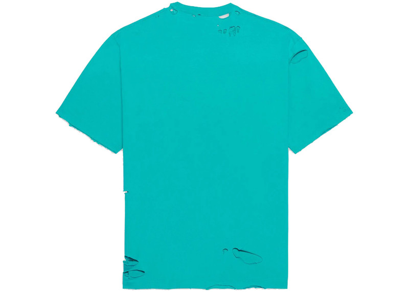 BALENCIAGA Men's Destroyed Flatground T-shirt in Navy/white outlook