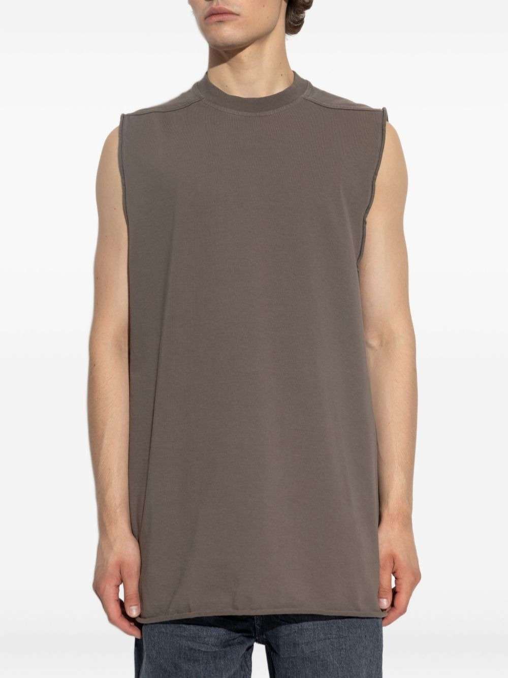 raw-edge sleeveless vest - 3