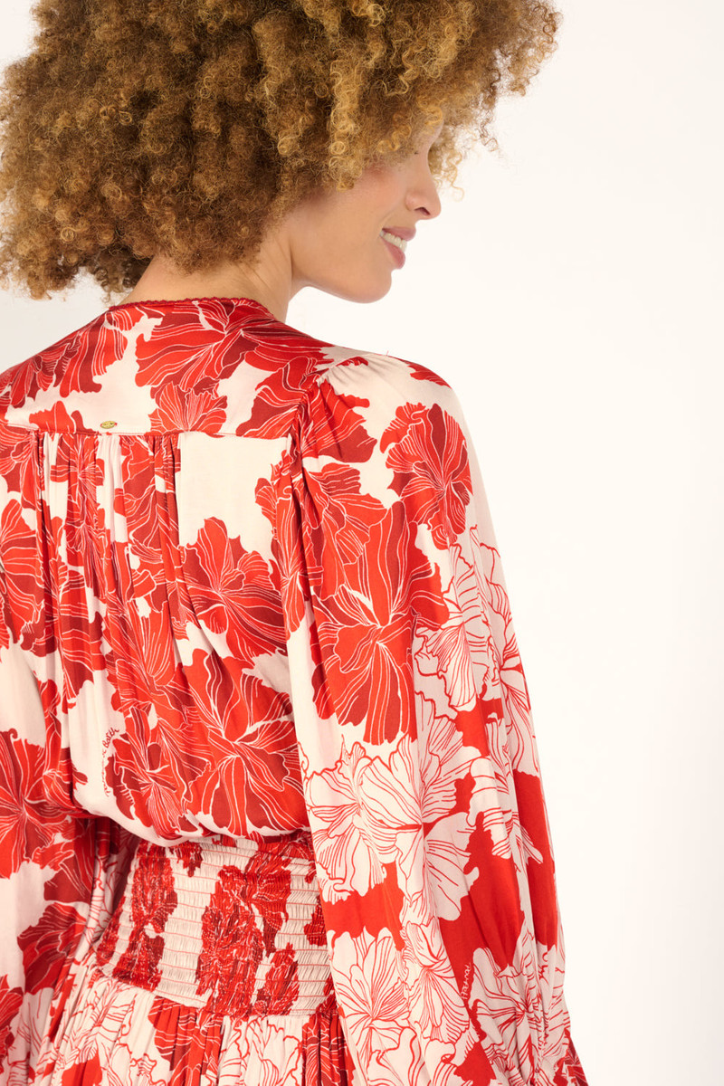Mini Dress Colleen - Red Flower Bunch 5
