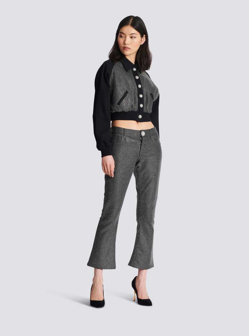 Cropped Balmain jacket with rhinestones 3