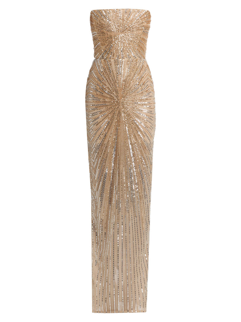 Women's Dahlia Crystal-Embellished Strapless Maxi Dress - Gold 1