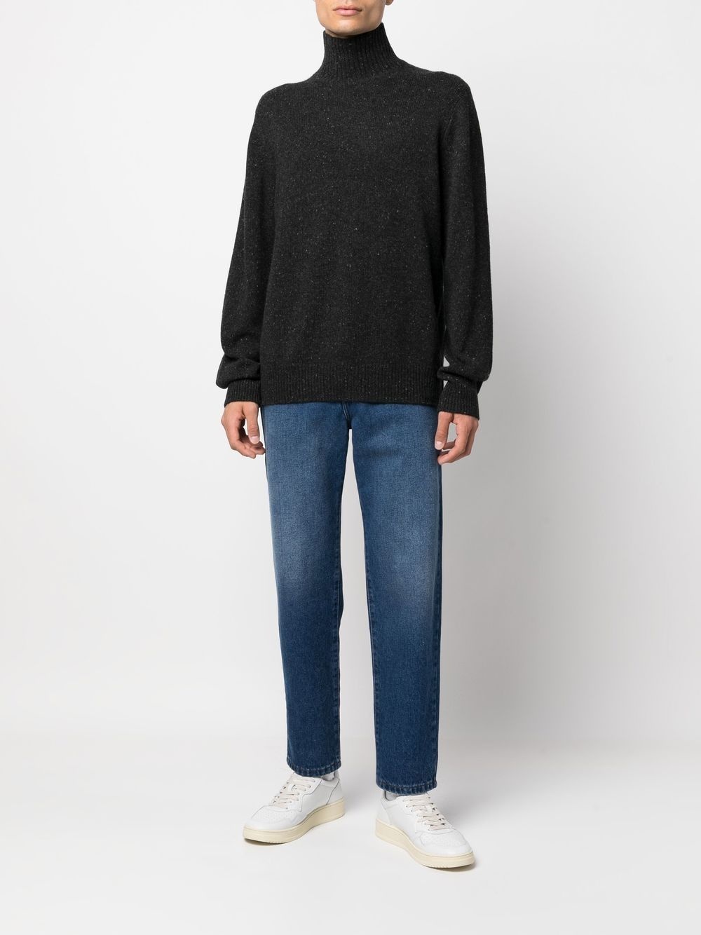 speckle-knit roll-neck jumper - 2