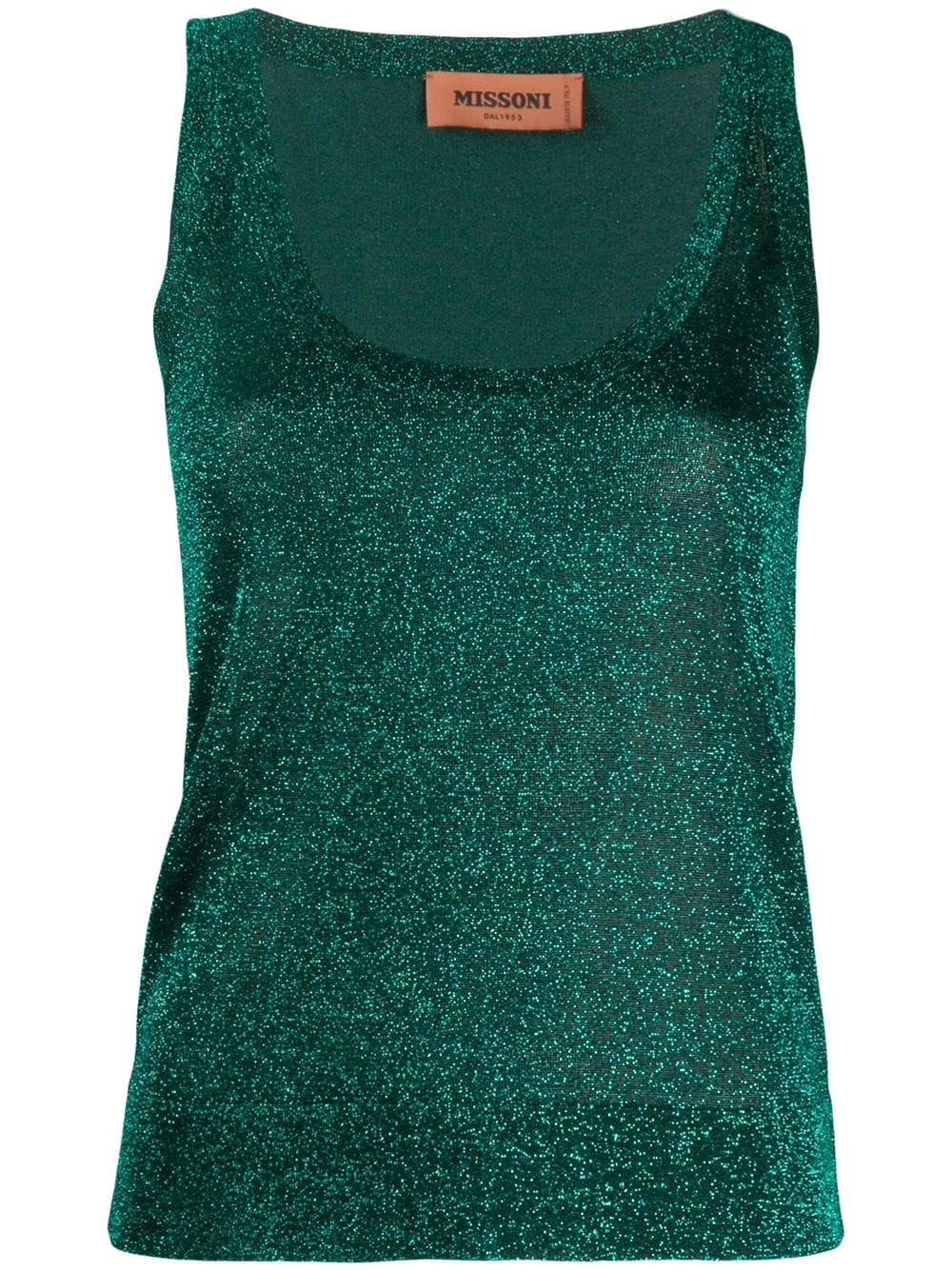 metallic threaded vest top - 1