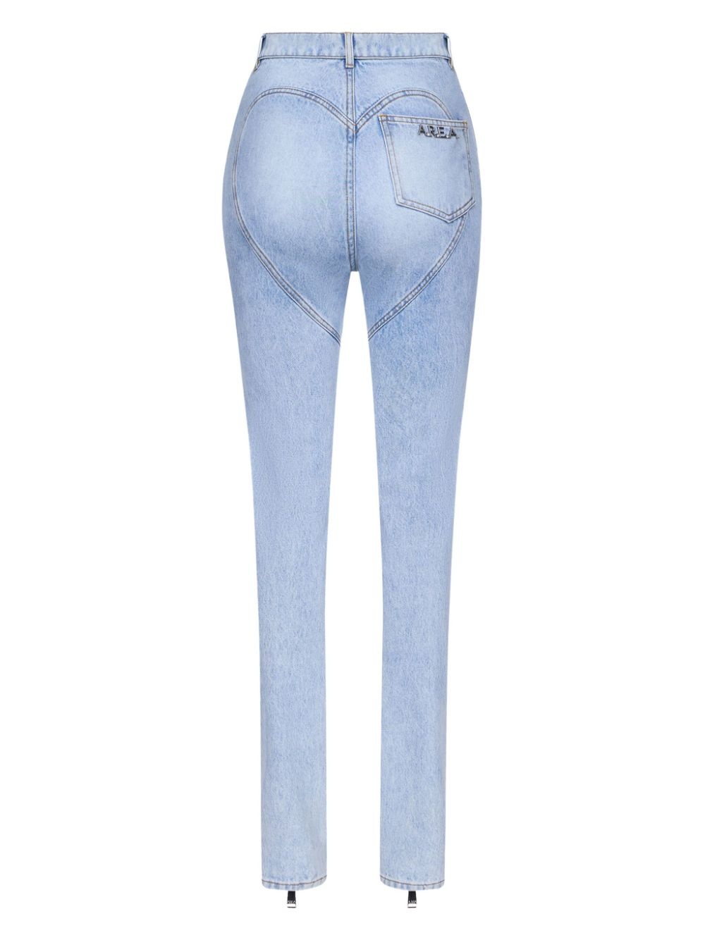 Flower Corsage ankle-zip jeans - 7