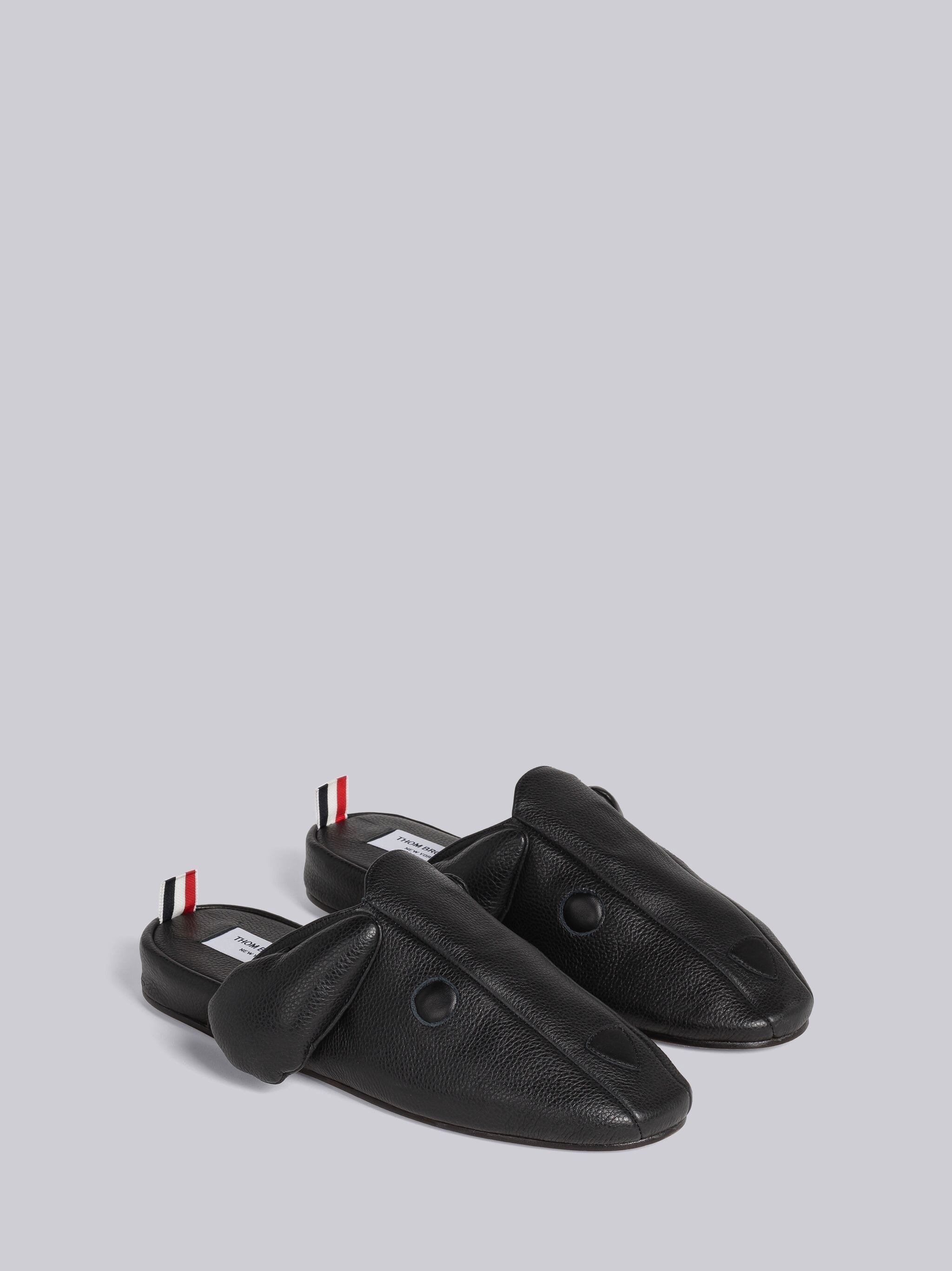 PEBBLE GRAIN LEATHER HECTOR SLIPPER - 3