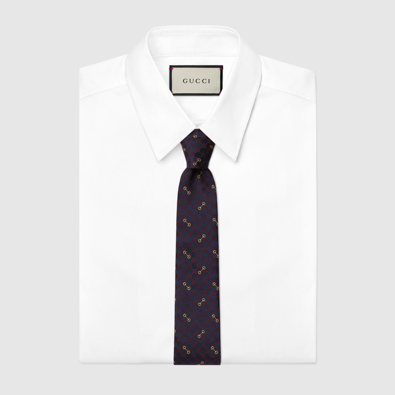 GUCCI GG silk jacquard tie outlook