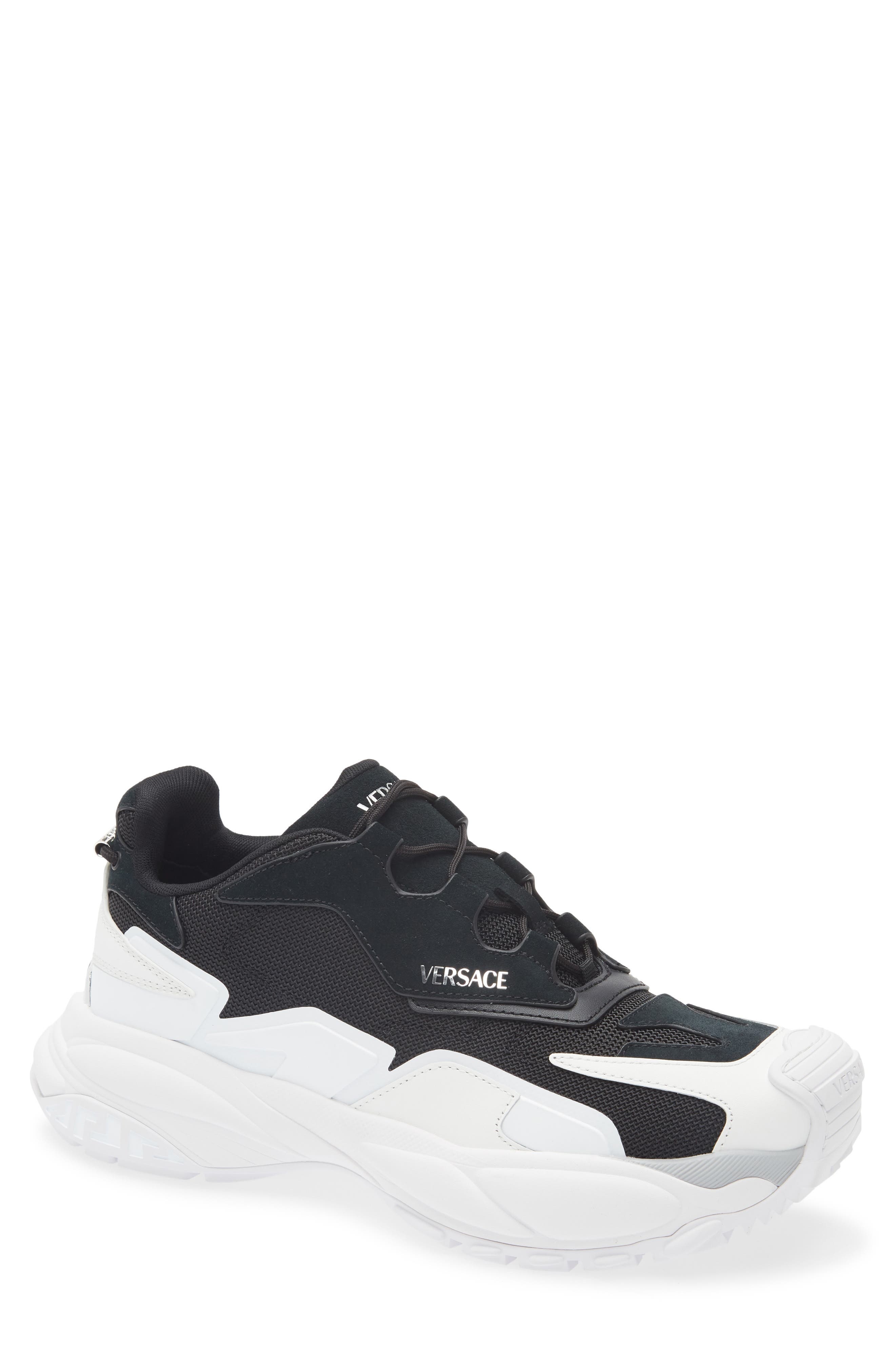 Versace Low Top Sneaker in White Black/Palladium at Nordstrom - 1