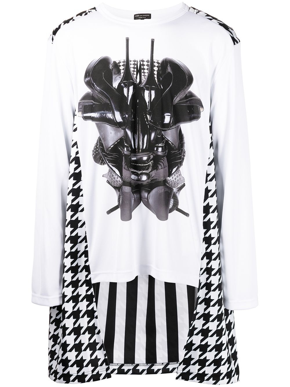 mix-print asymmetric T-Shirt - 1