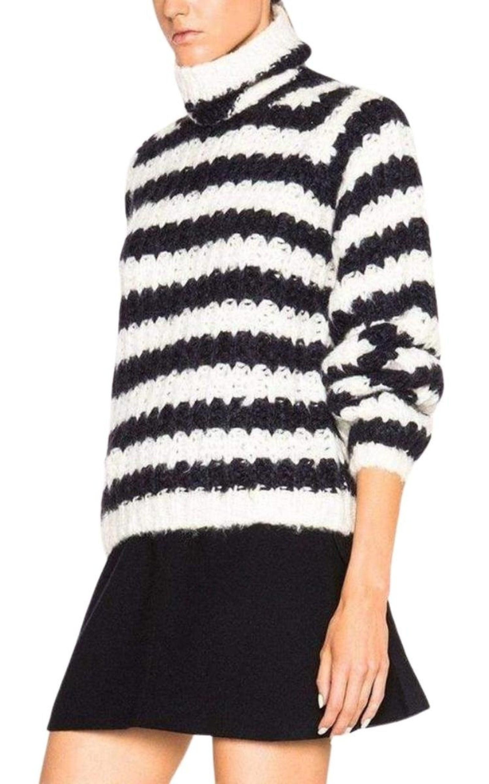 Striped Mohair Blend Sweater - 3