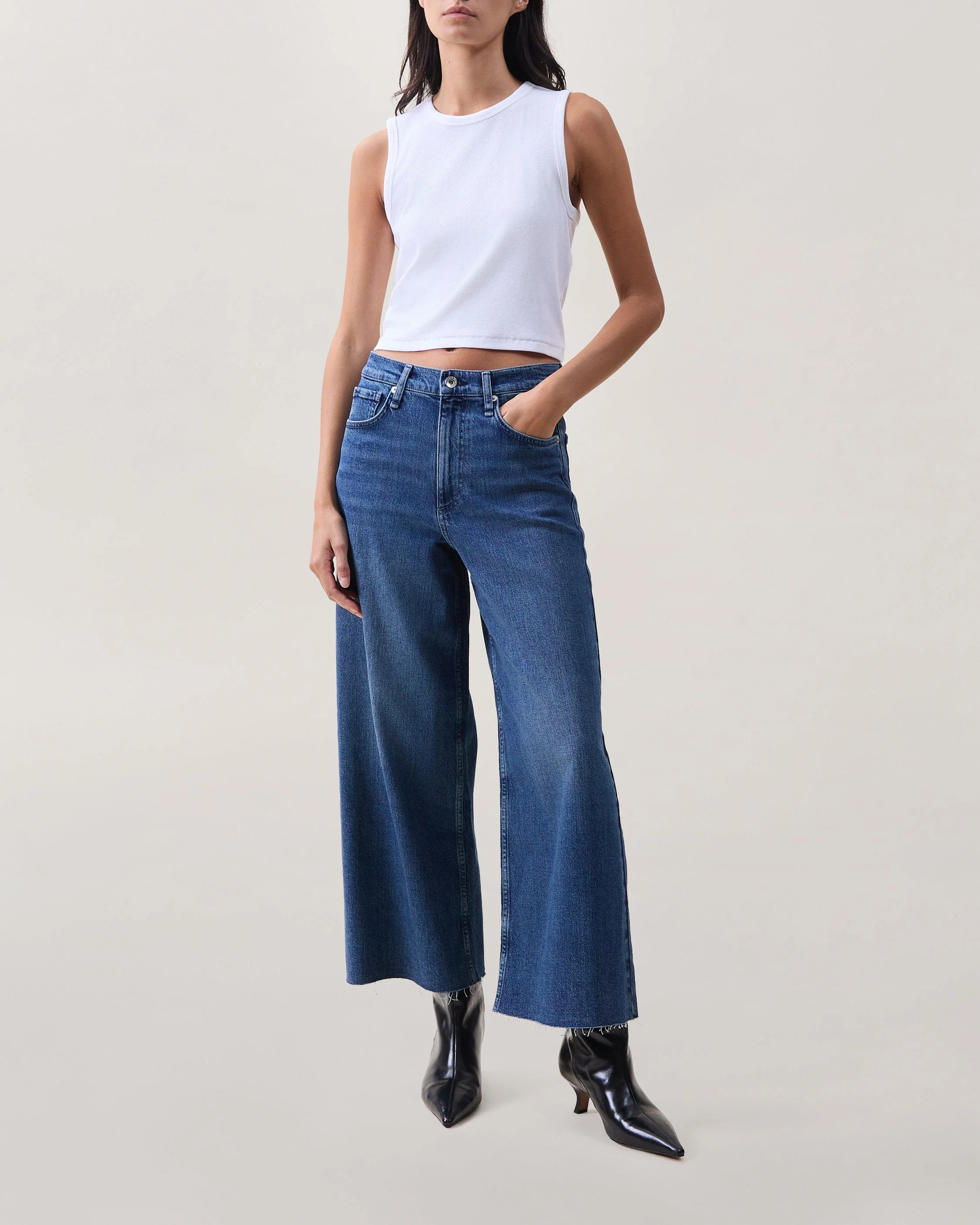 Serena Ankle Wide-Leg Jeans Vintage Stretch in Macon - 1