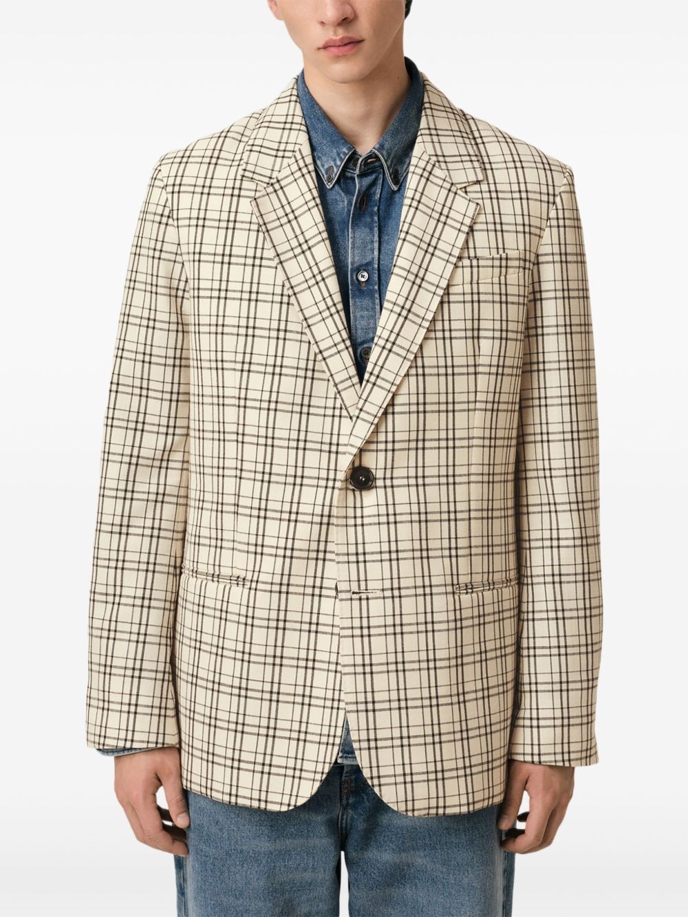 checkered blazer - 5
