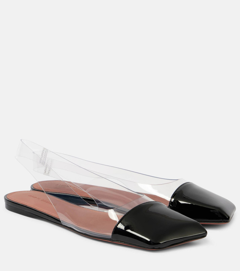 Ane Glass PVC and patent leather slingback flats - 1