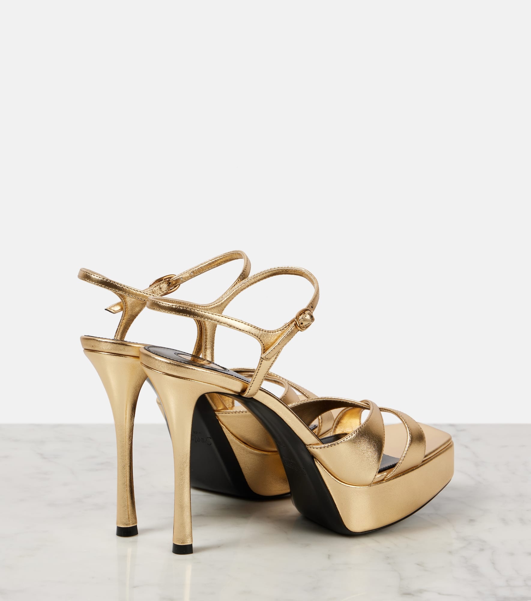 Debbie 85 metallic-leather platform sandals - 2