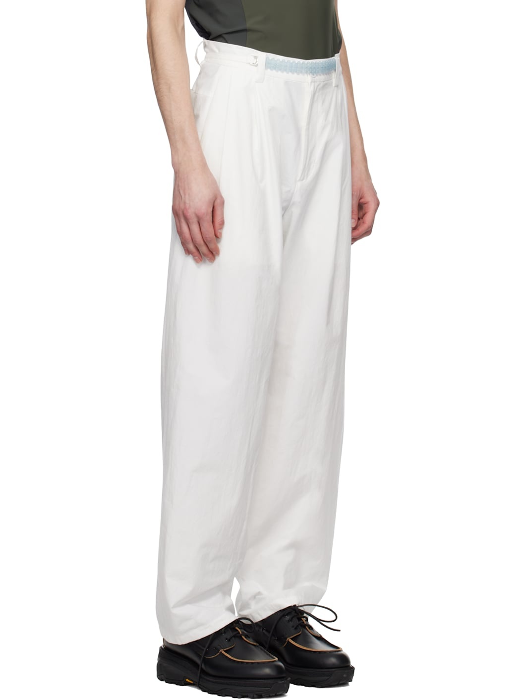White Wide Trousers - 2