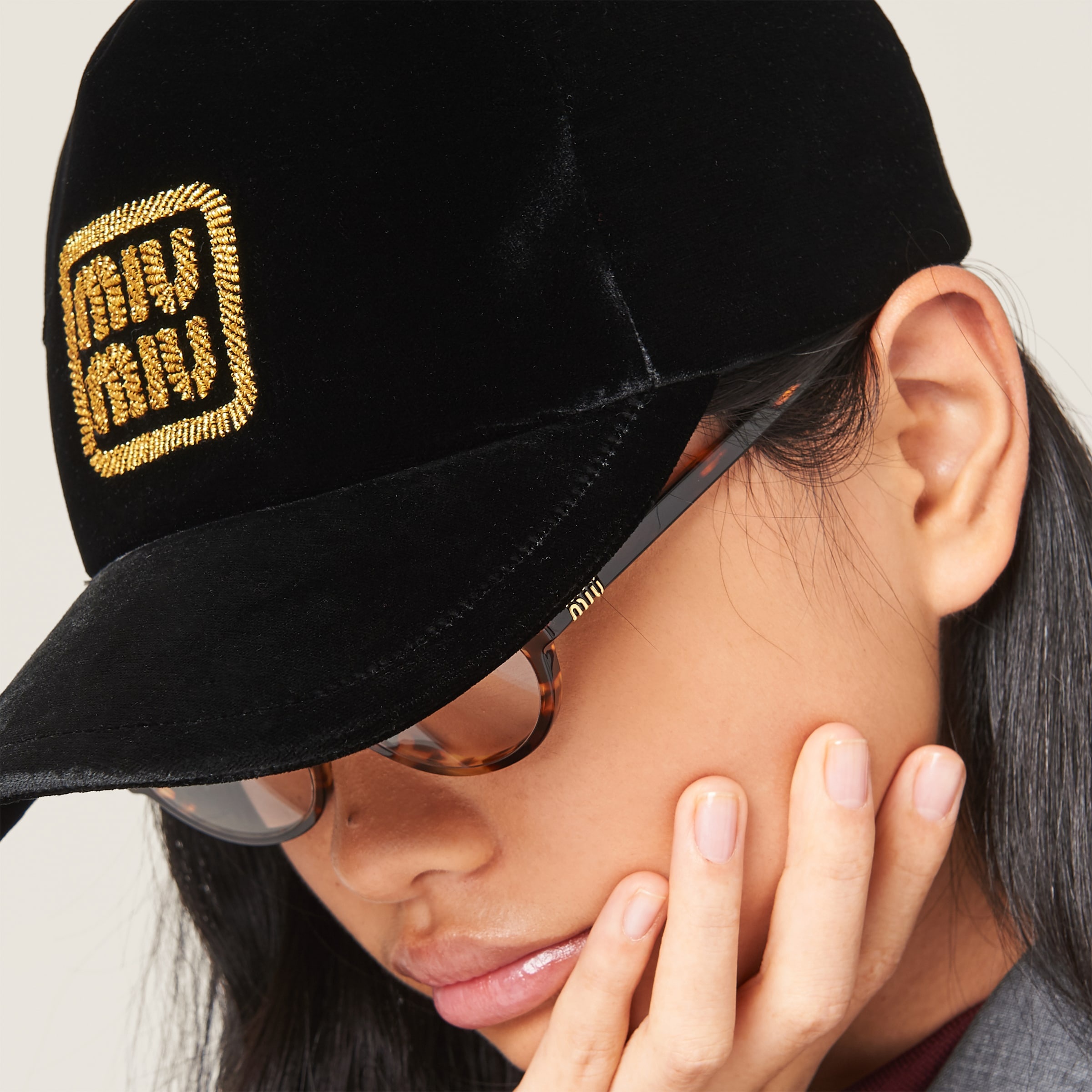キャップ MIU MIU 25SS Velvet Baseball Cap 5HC369 2CUA F0Q10 MIU MIU 25SS Velvet Baseball Cap 5HC369 2CUA F0Q10 (MiuMiu
