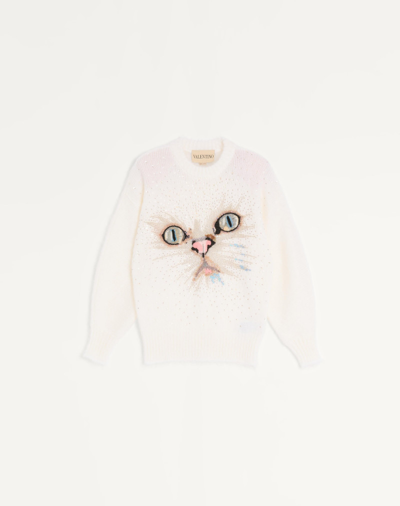 EMBROIDERED MOHAIR WOOL JUMPER 1