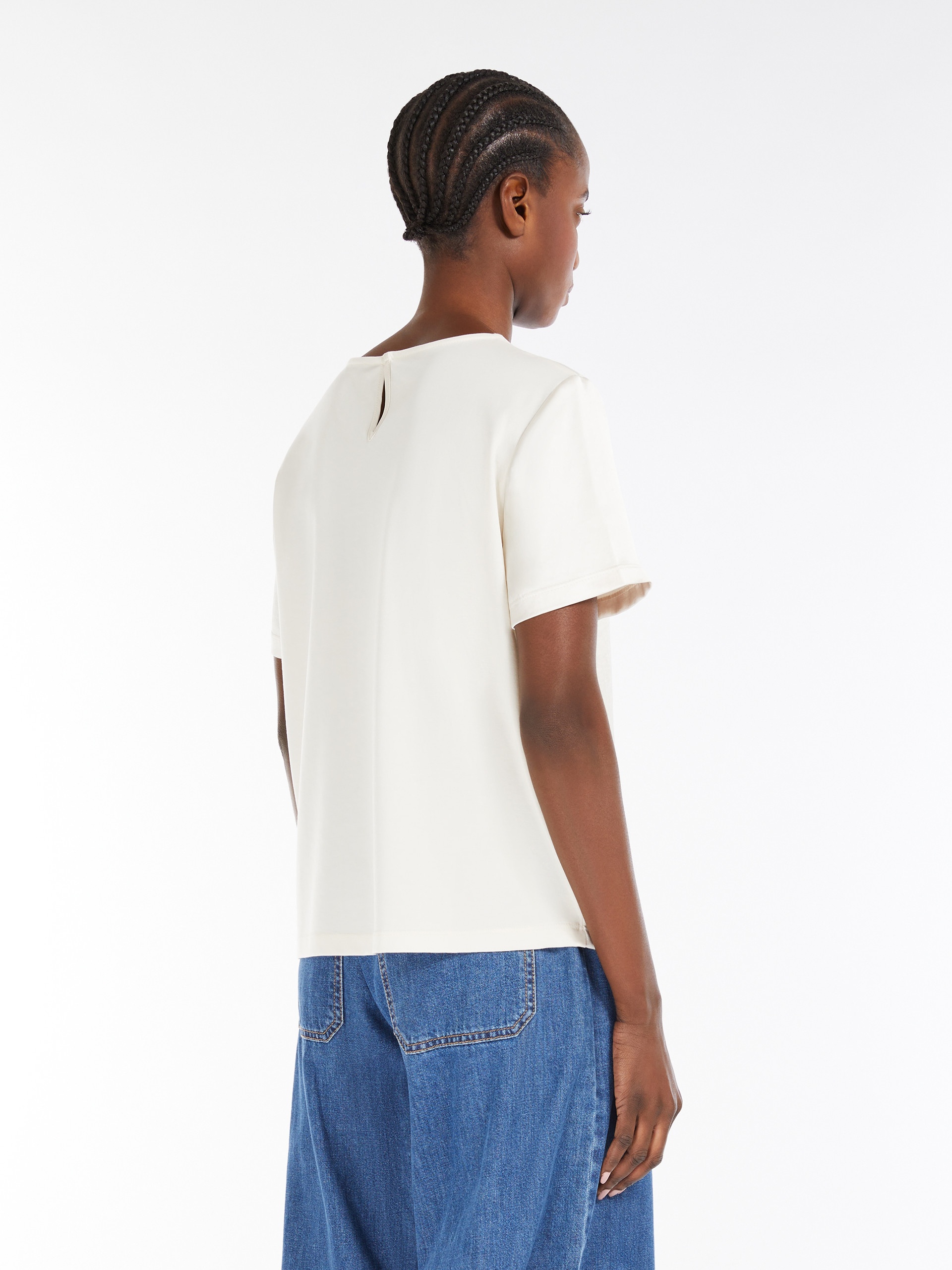 AMBURGO Satin and jersey T-shirt - 4