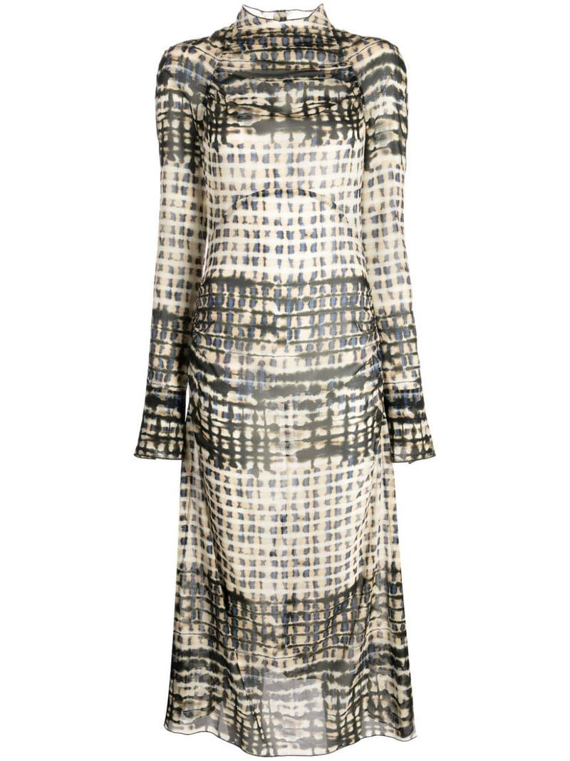 Serpent ruched silk dress 1