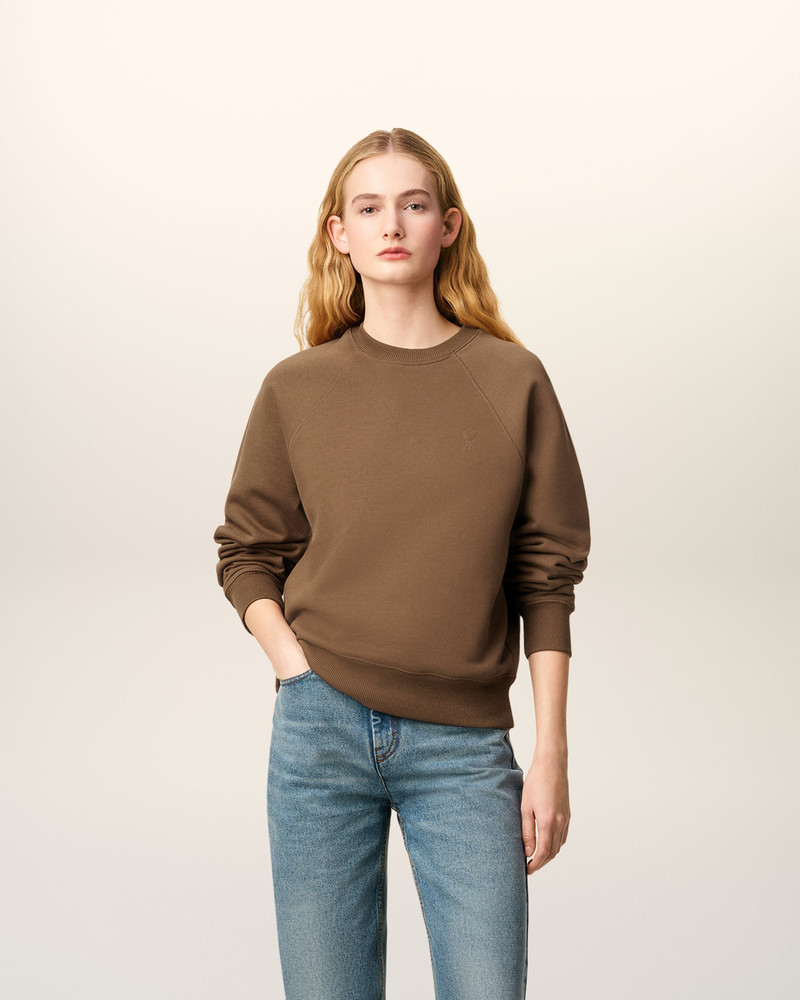 AMI Paris BROWN COTTON AMI DE COEUR SWEATSHIRT outlook