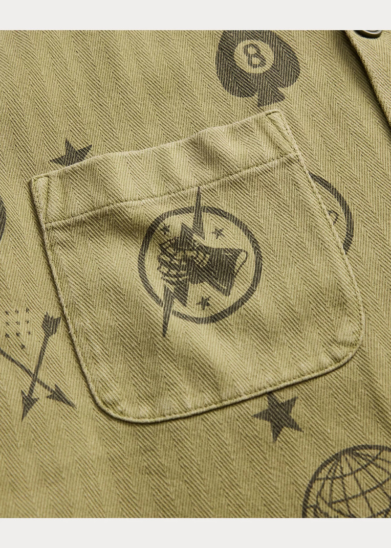 Knit Herringbone Twill Camp Shirt 4