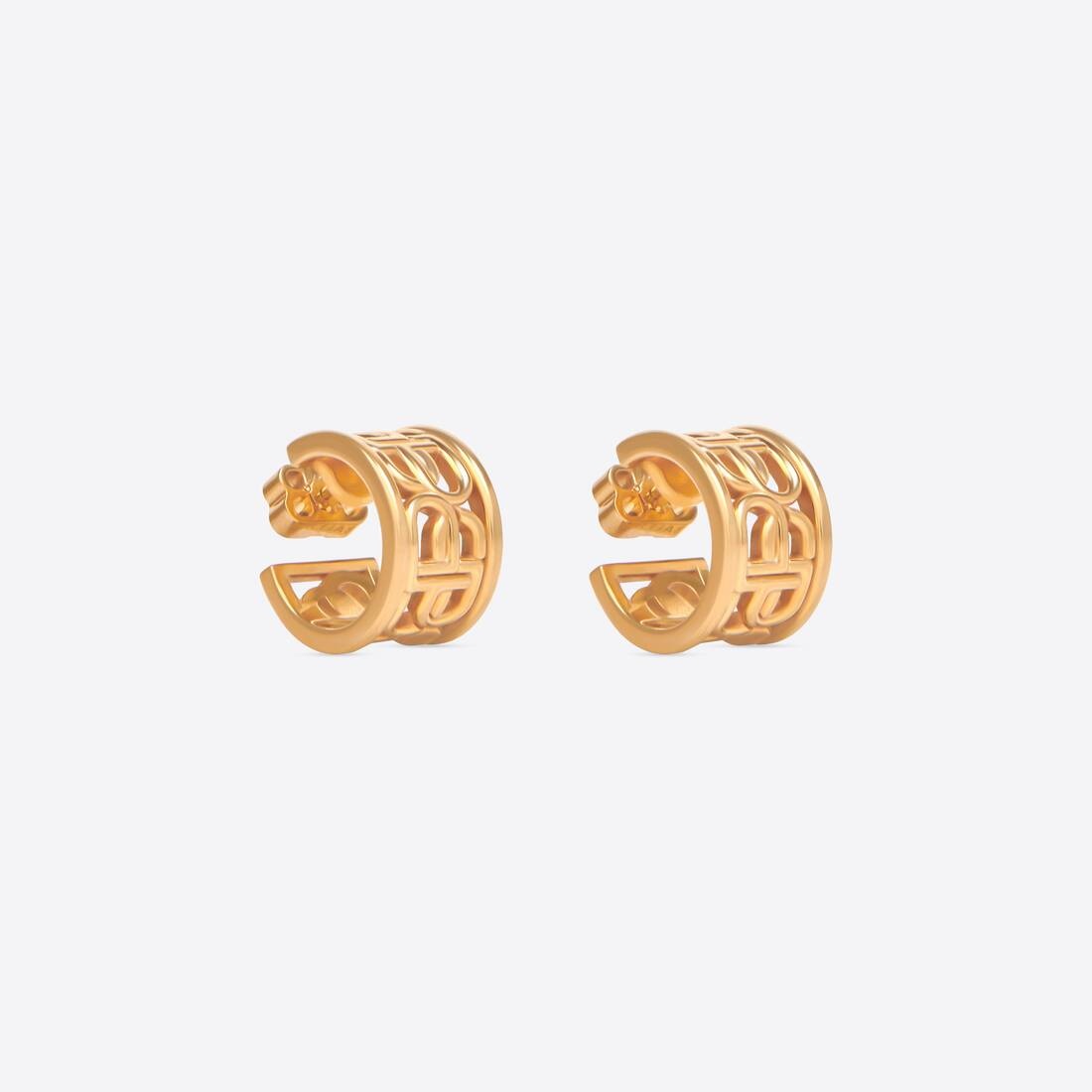 Women's Bb Hoop Earrings in Gold - 1