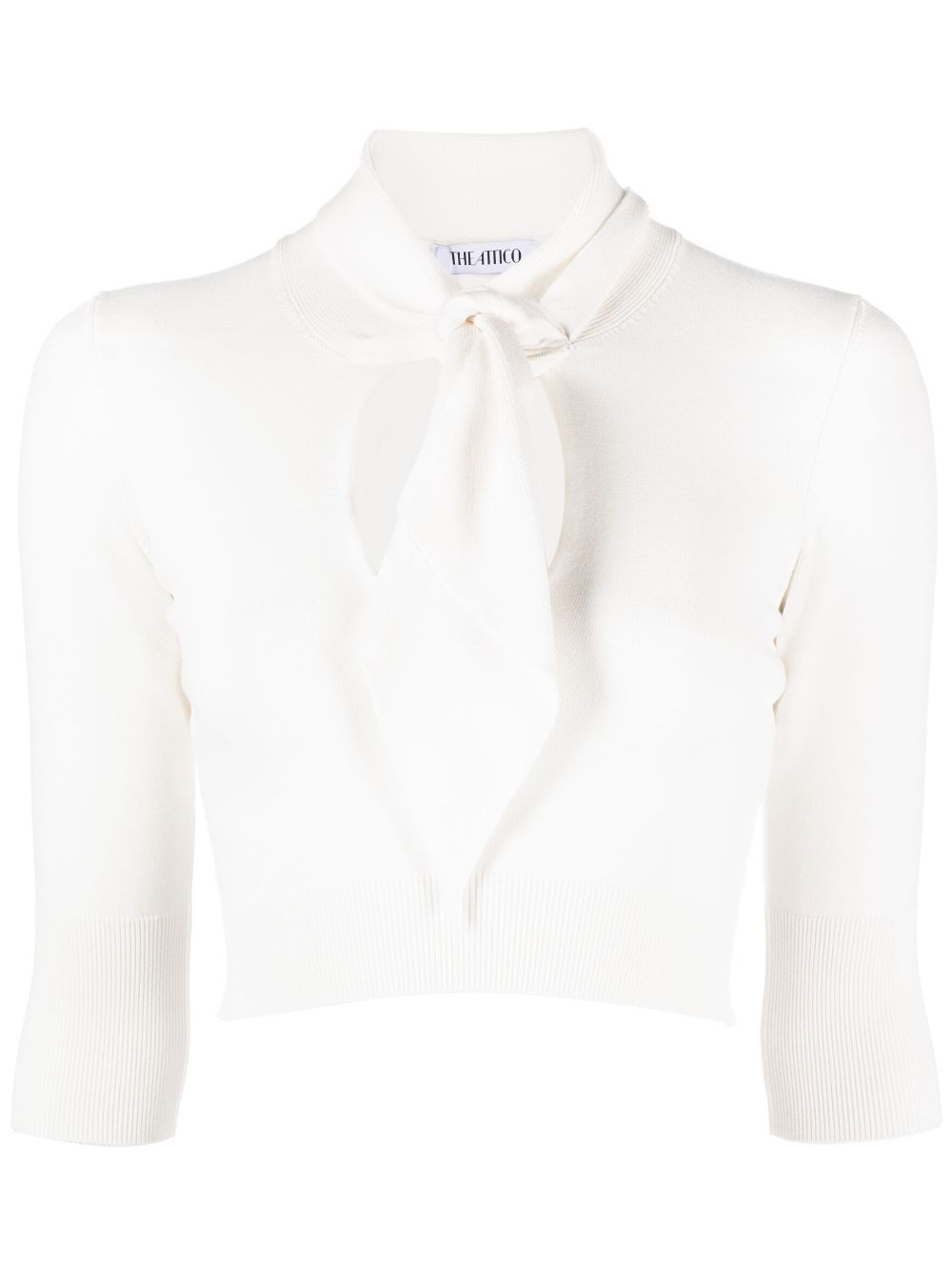 pussybow cut-out top - 1