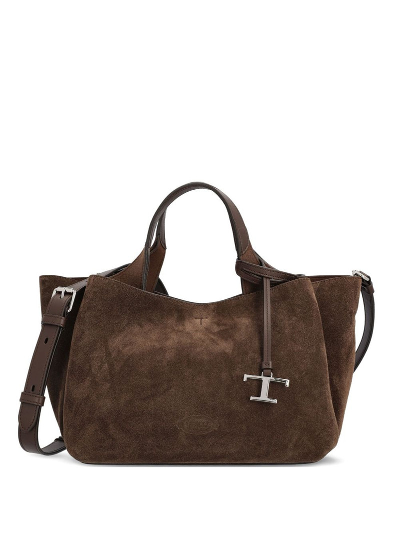 medium suede logo tote bag 1