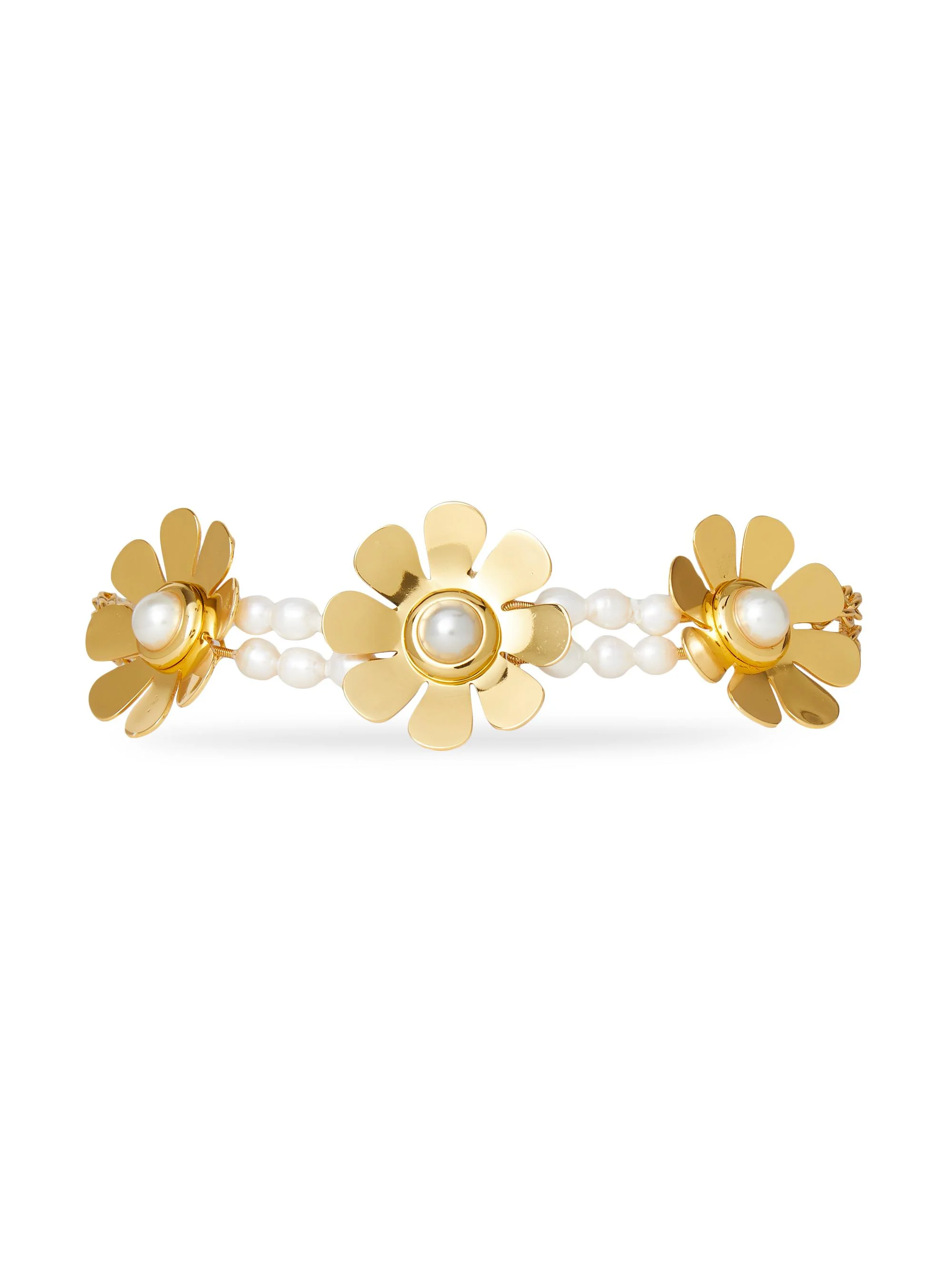Women's Daisy 14K Gold-Plated & Faux Pearl Choker Necklace - Yellow Gold - 1