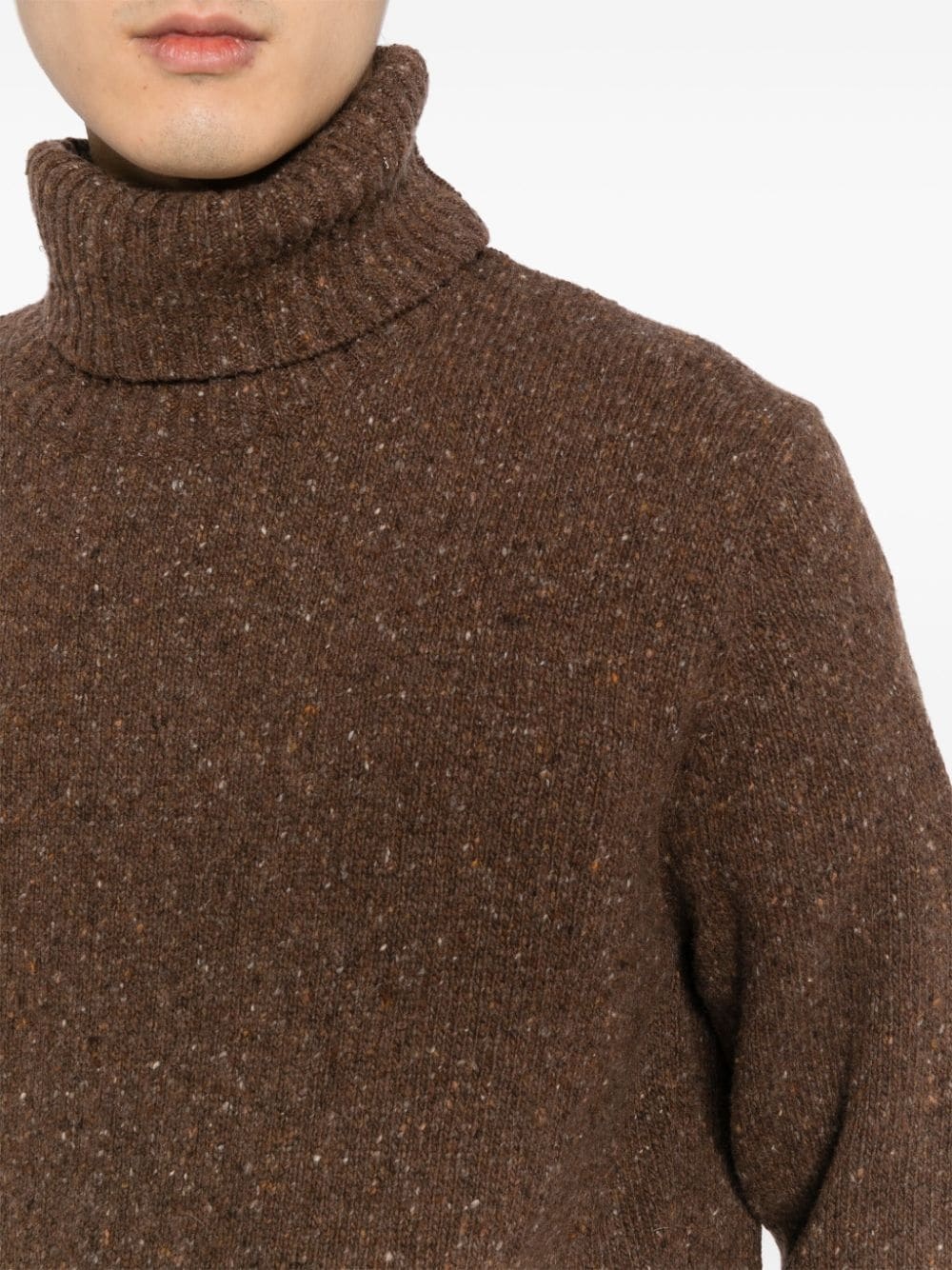 roll neck tweed jumper - 5