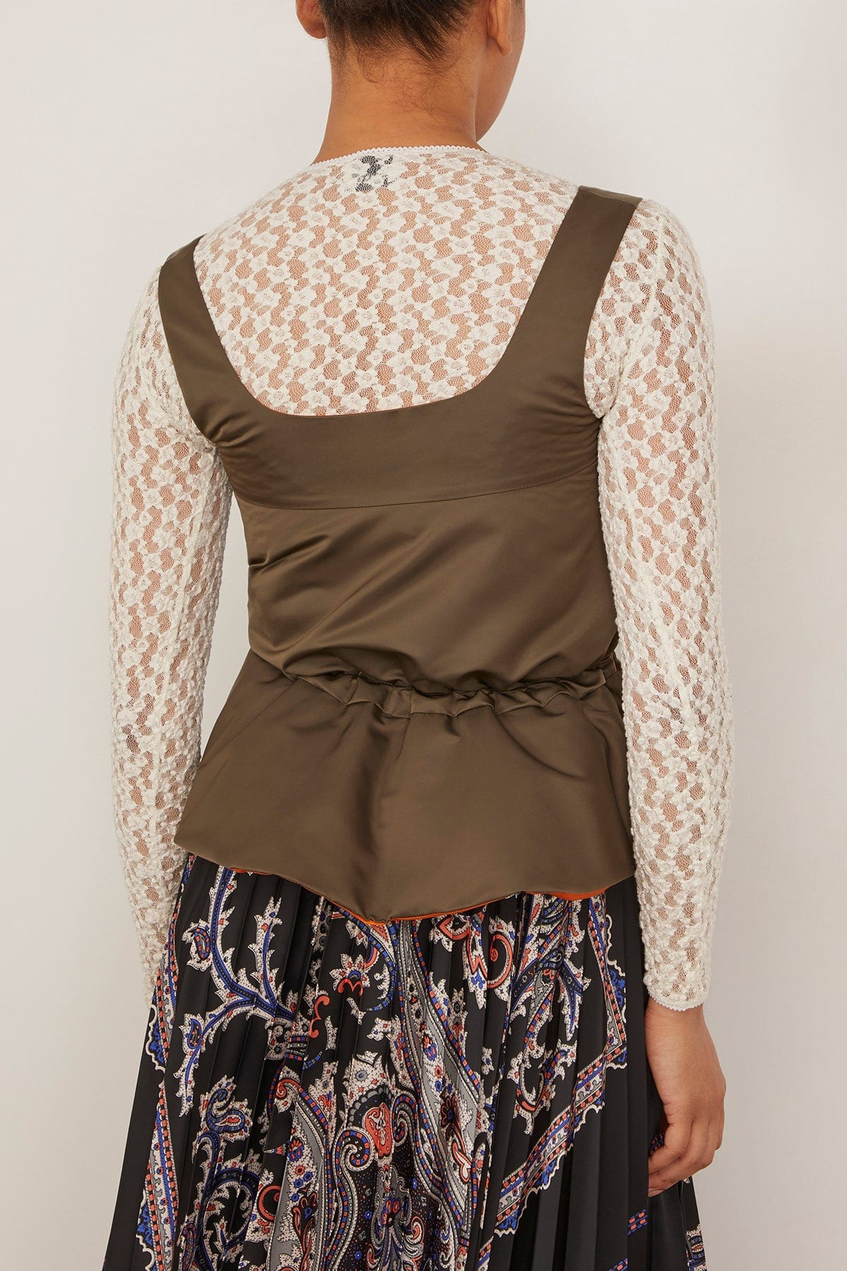 Nylon Twill Tank Top in Dark Khaki - 4
